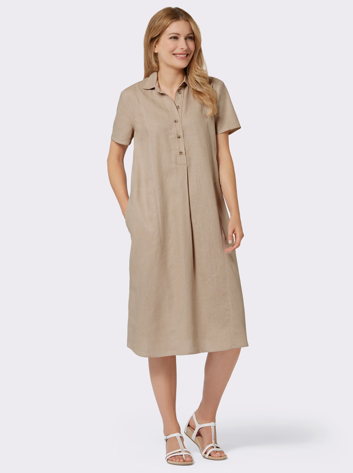 Hemdblusenkleid - beige