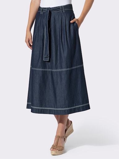 heine Jeansrock - blue-stone-washed