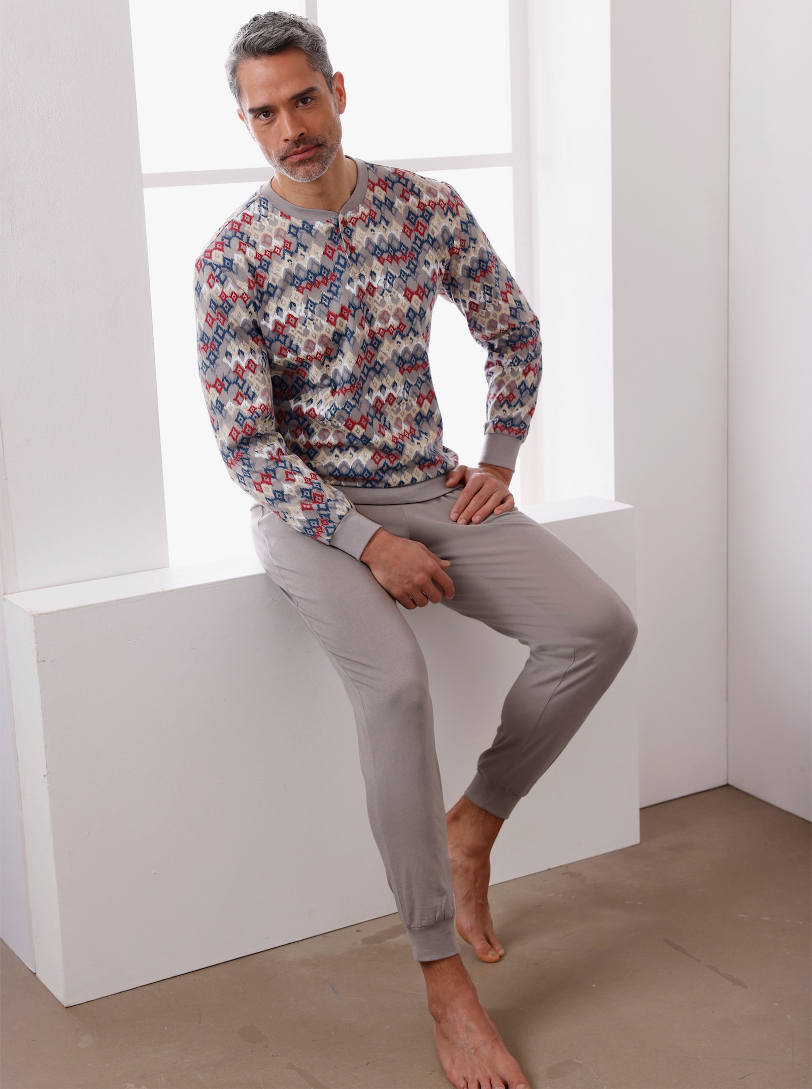 Pyjamas - grå, tryckt