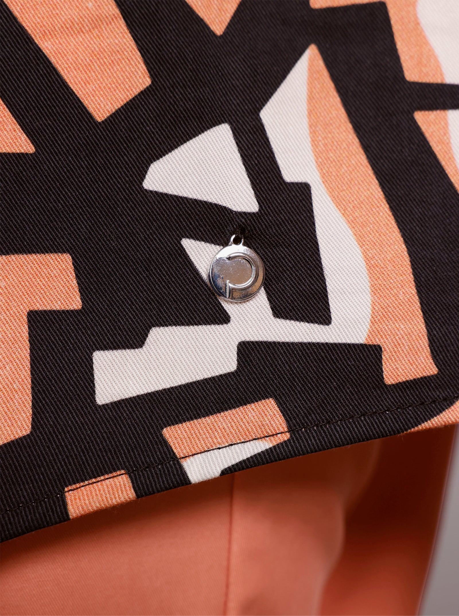 CREATION L PREMIUM Kurzarmbluse mit Rückenfalte - papaya-ecru