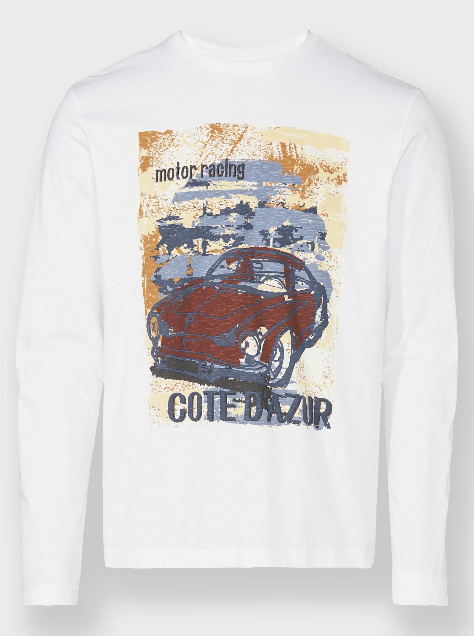 Marco Donati Langarmshirt mit Front-Print - weiß-bedruckt