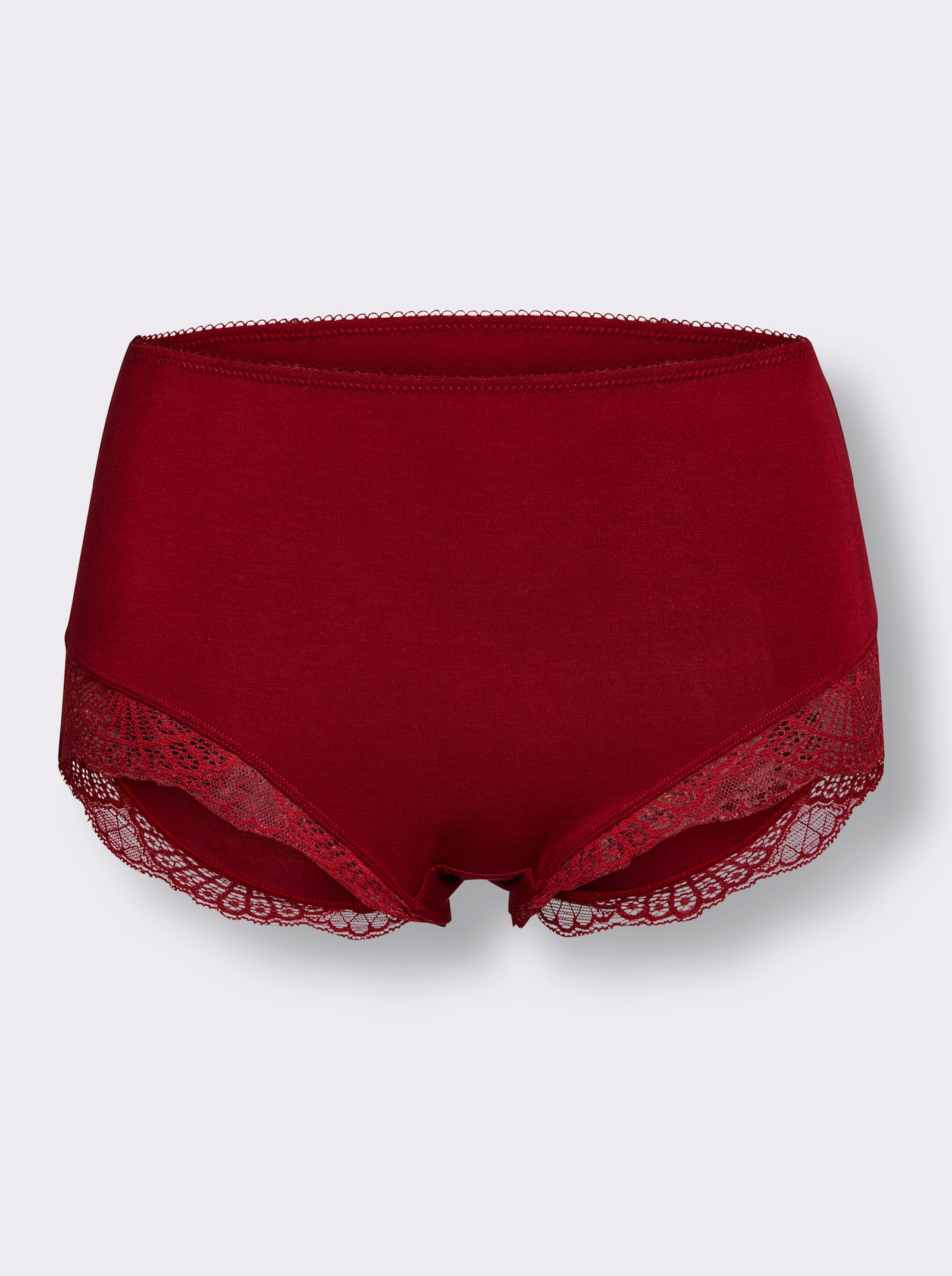 wäschepur Hipster mit Mäusezähnchen-Borte - kirsche