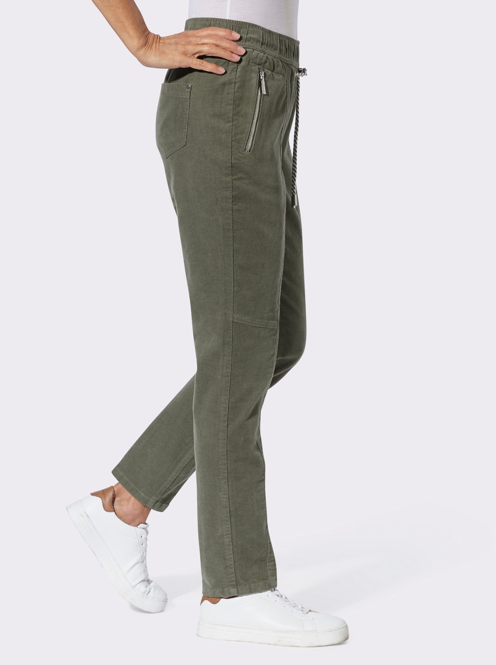  Cordhose zum Reinschlüpfen - khaki