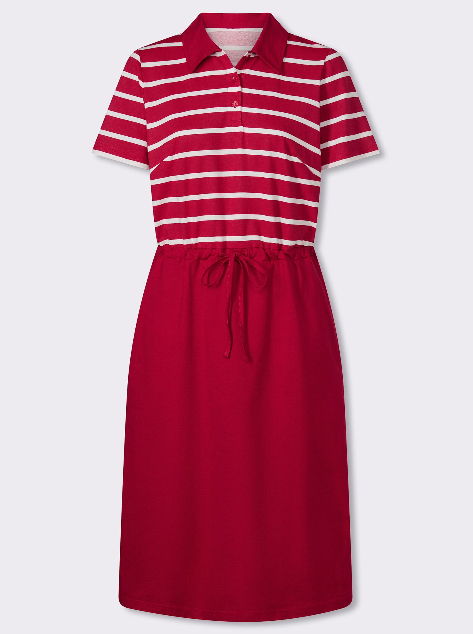 Jerseykleid mit 2 Nahttaschen - rot