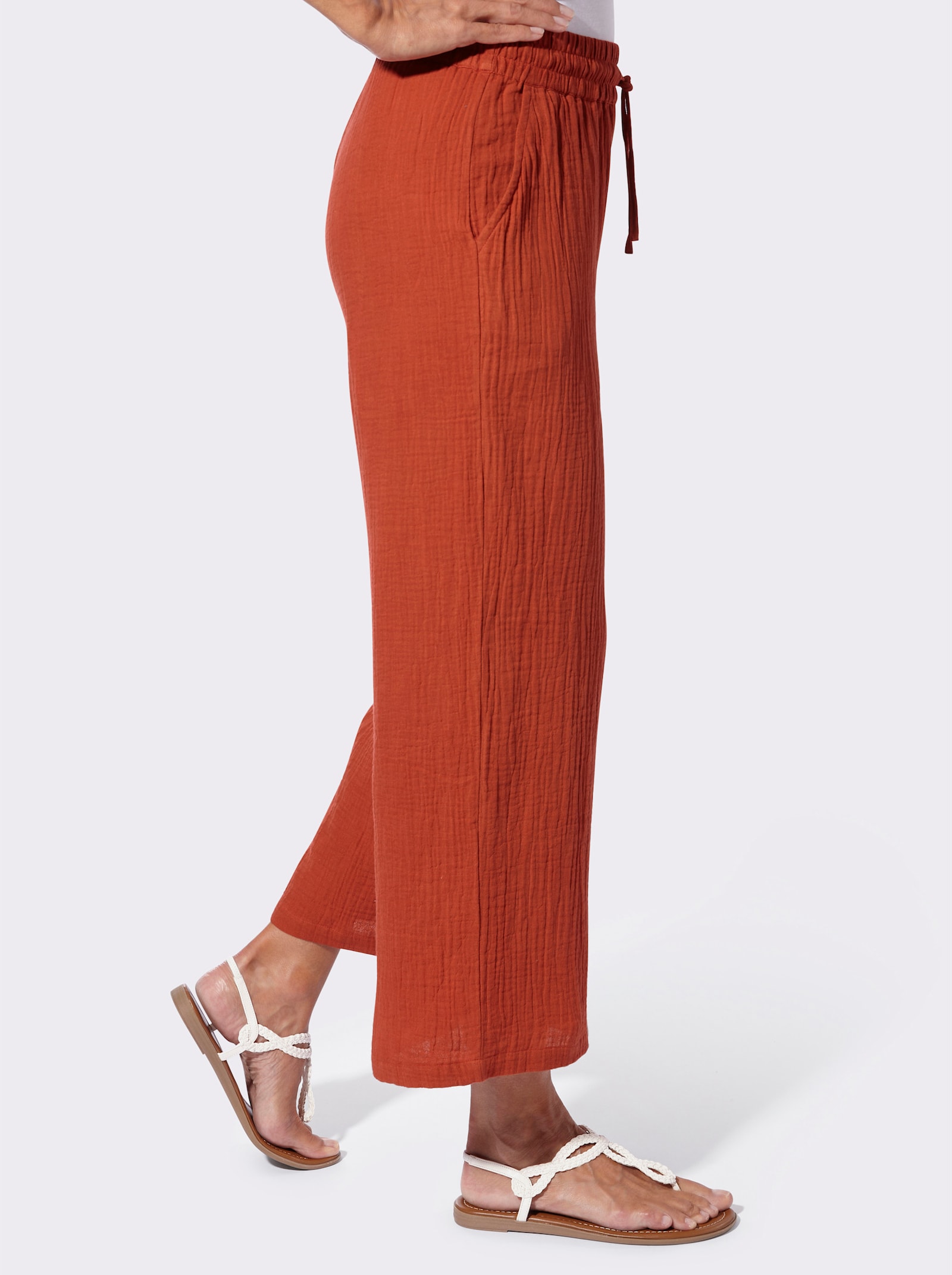 Culotte in Struktur-Qualität - rostrot