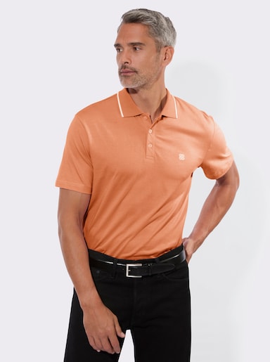 Poloshirt mit Kontrast-Details - papaya
