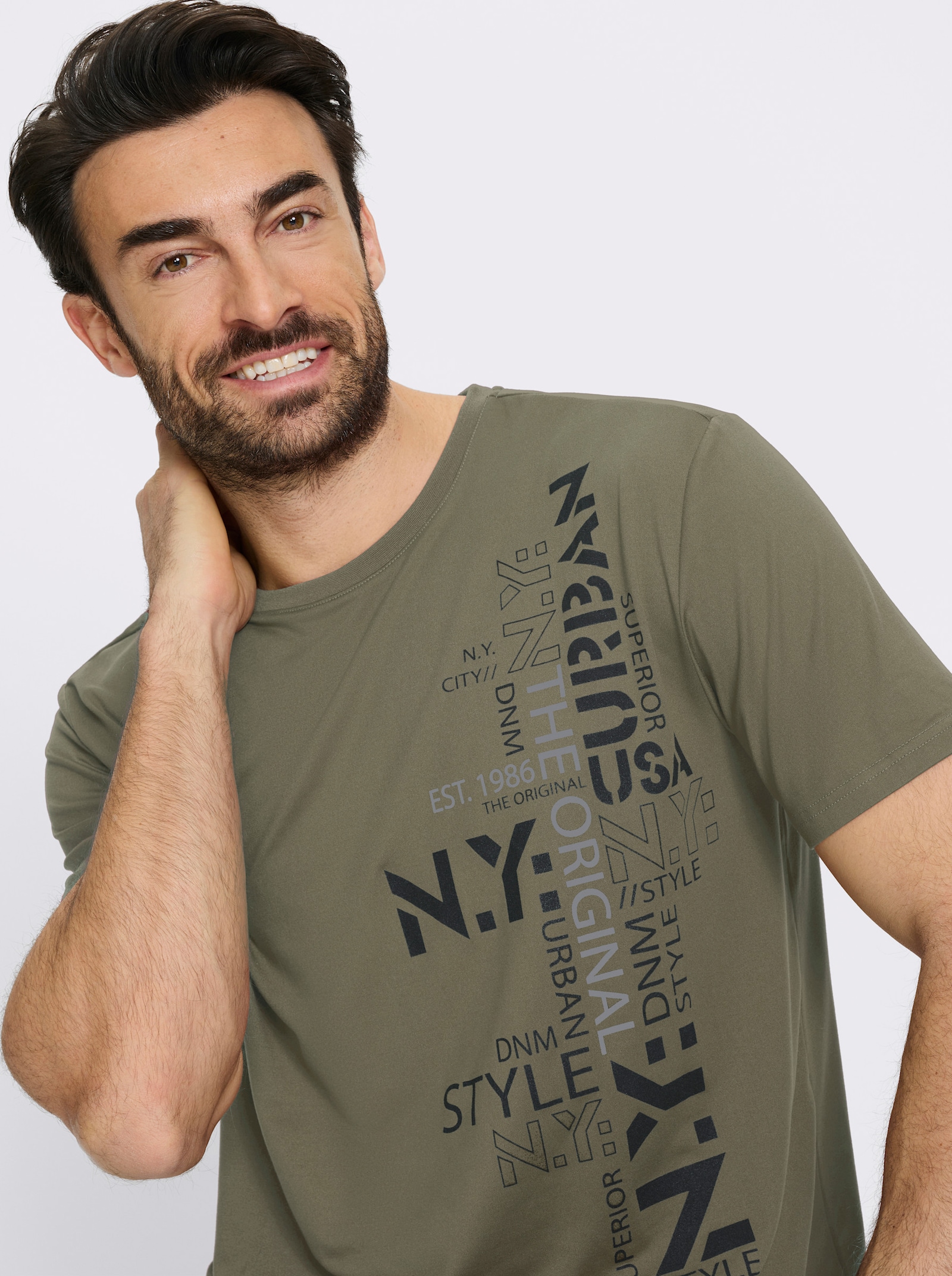 Catamaran Sports Funktionsshirt mit Schriftzug - khaki-bedruckt