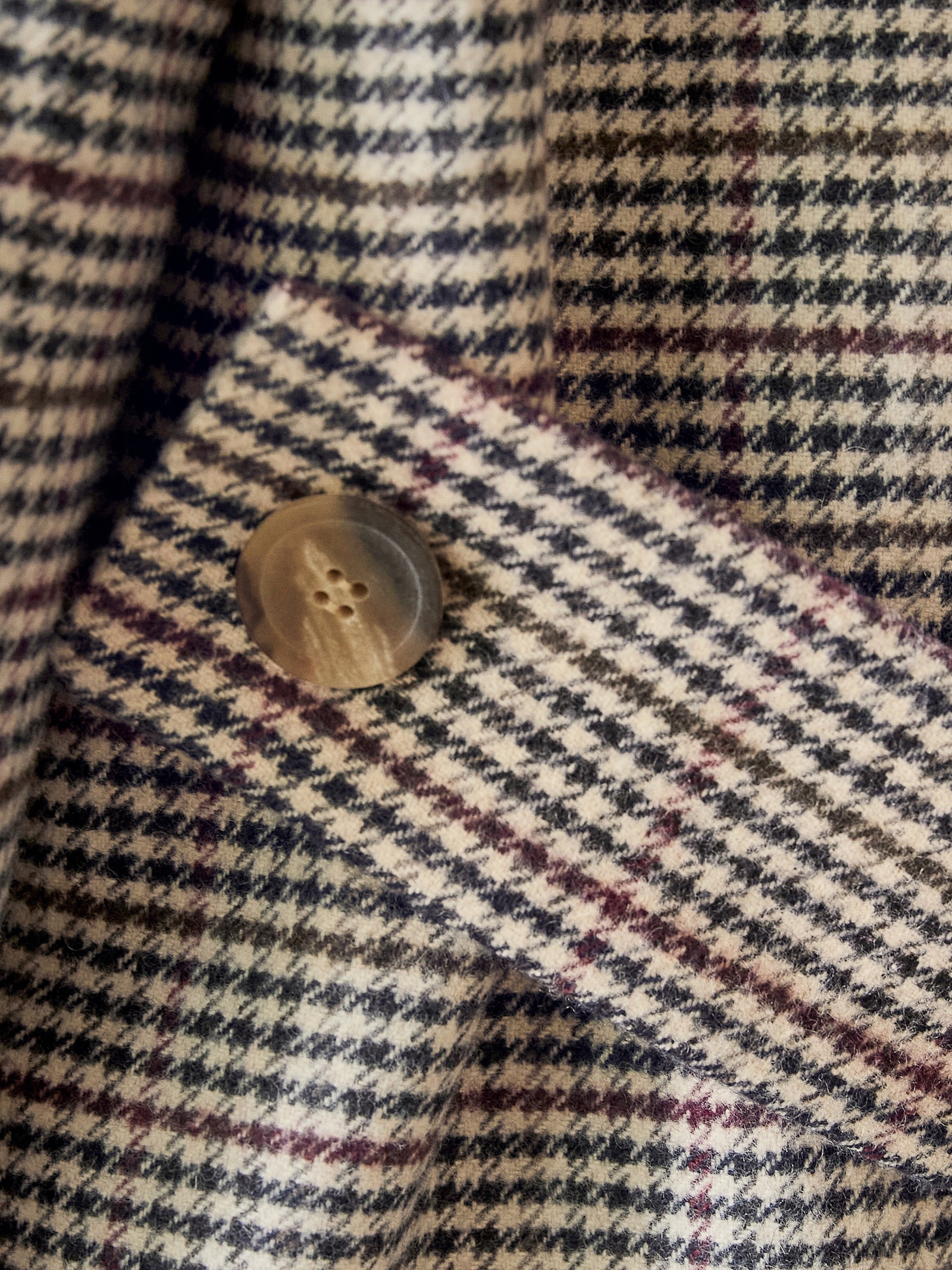 heine Kurzmantel mit Web-Karo - sand-dunkeltaupe-kariert