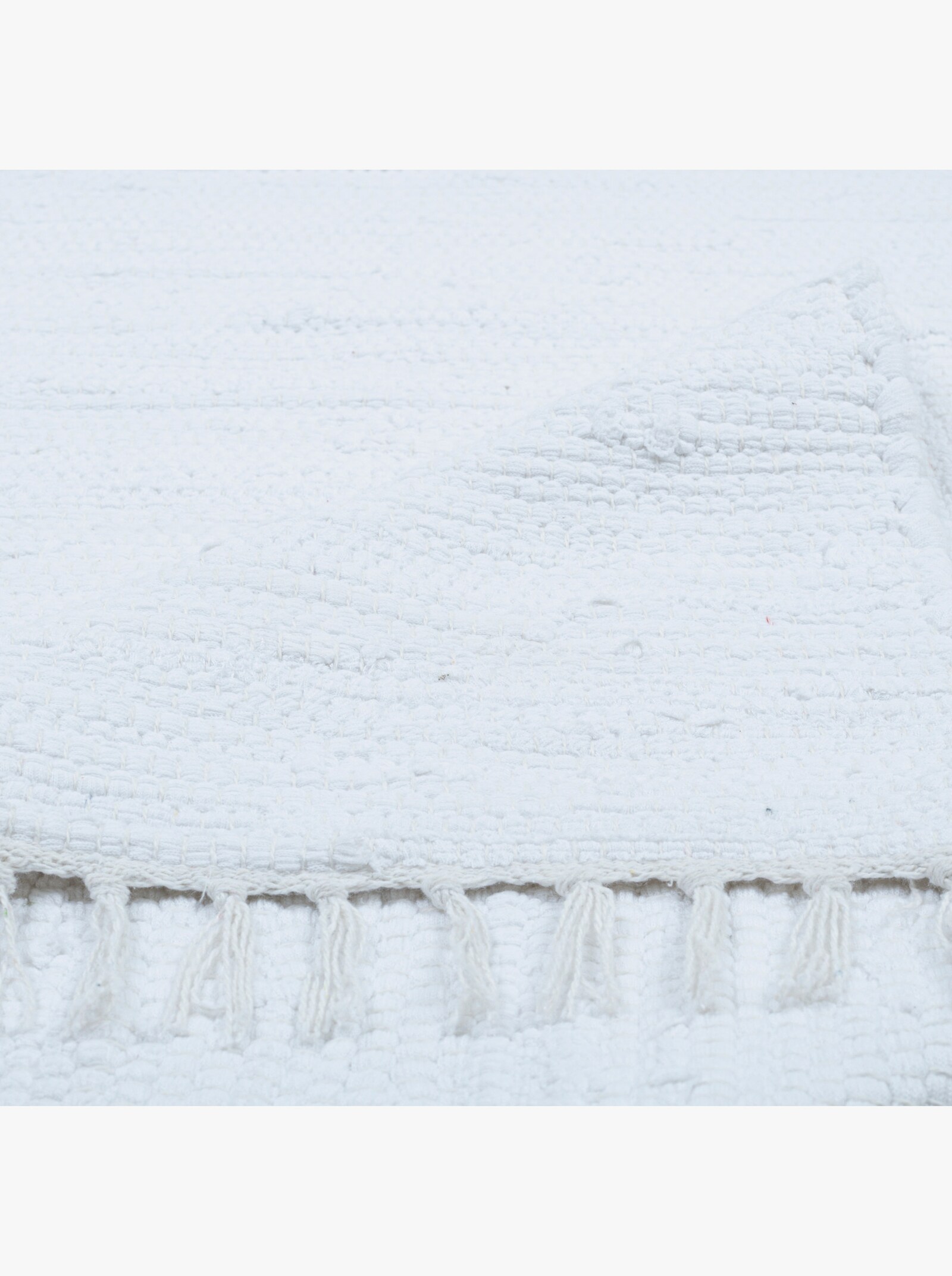 Theko Handwebteppich - weiß