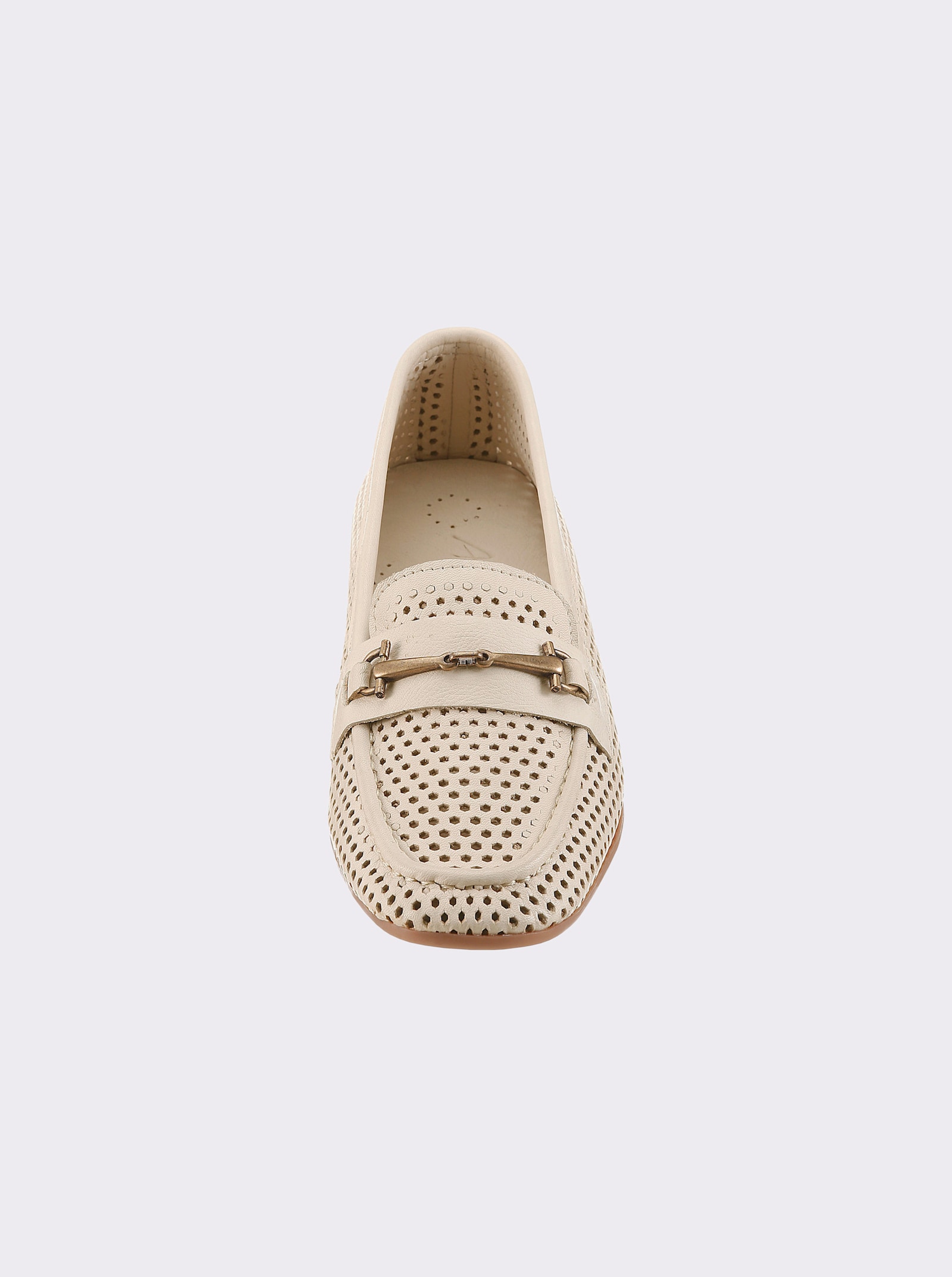 Andrea Conti Slipper mit feinem Lochmuster - creme