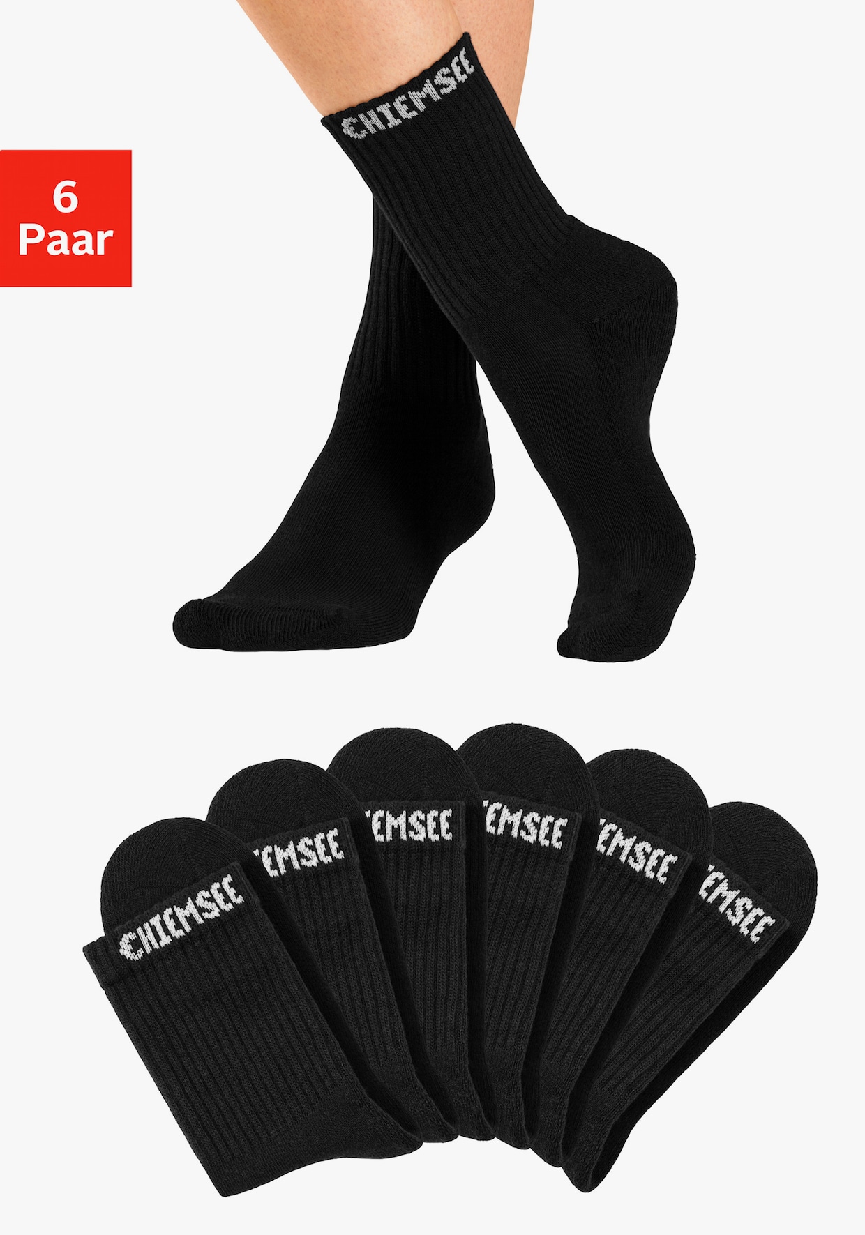 Chiemsee Chaussettes de tennis - noir