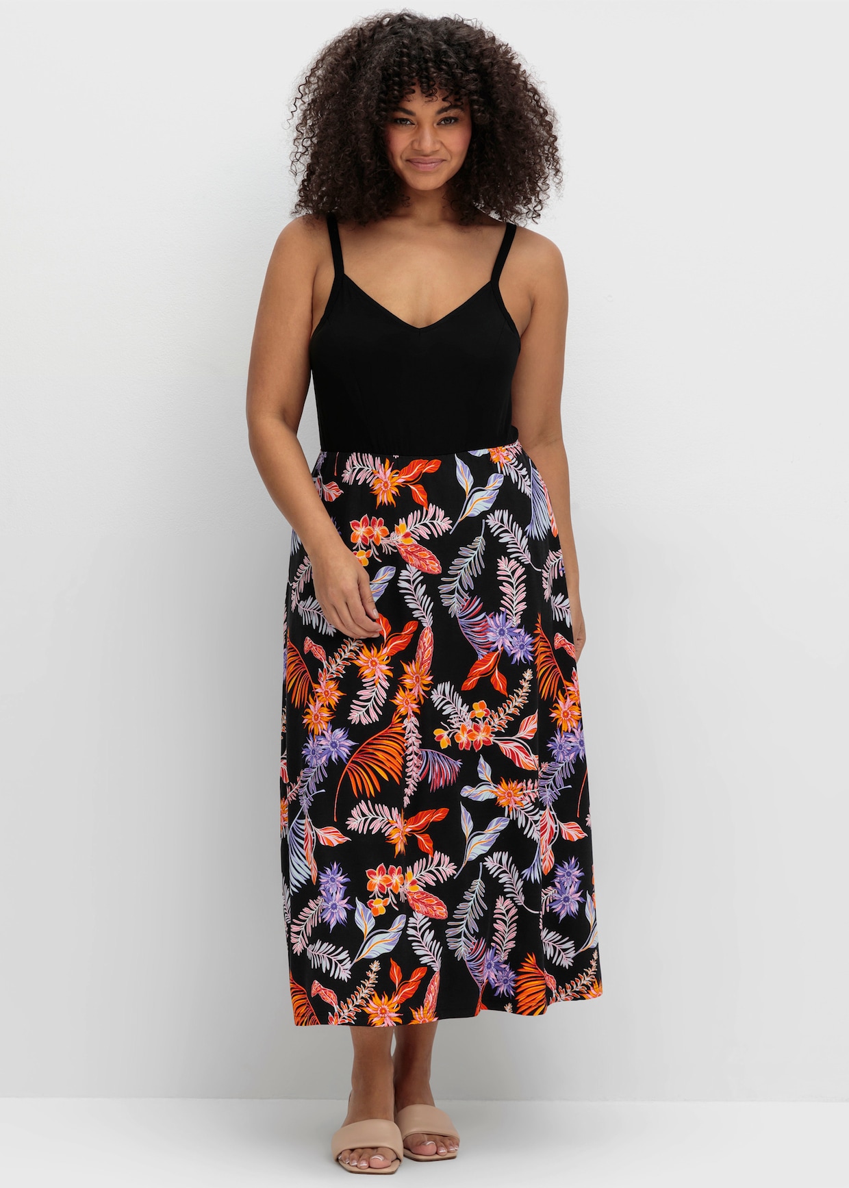 sheego Sommerkleid - schwarz bedruckt