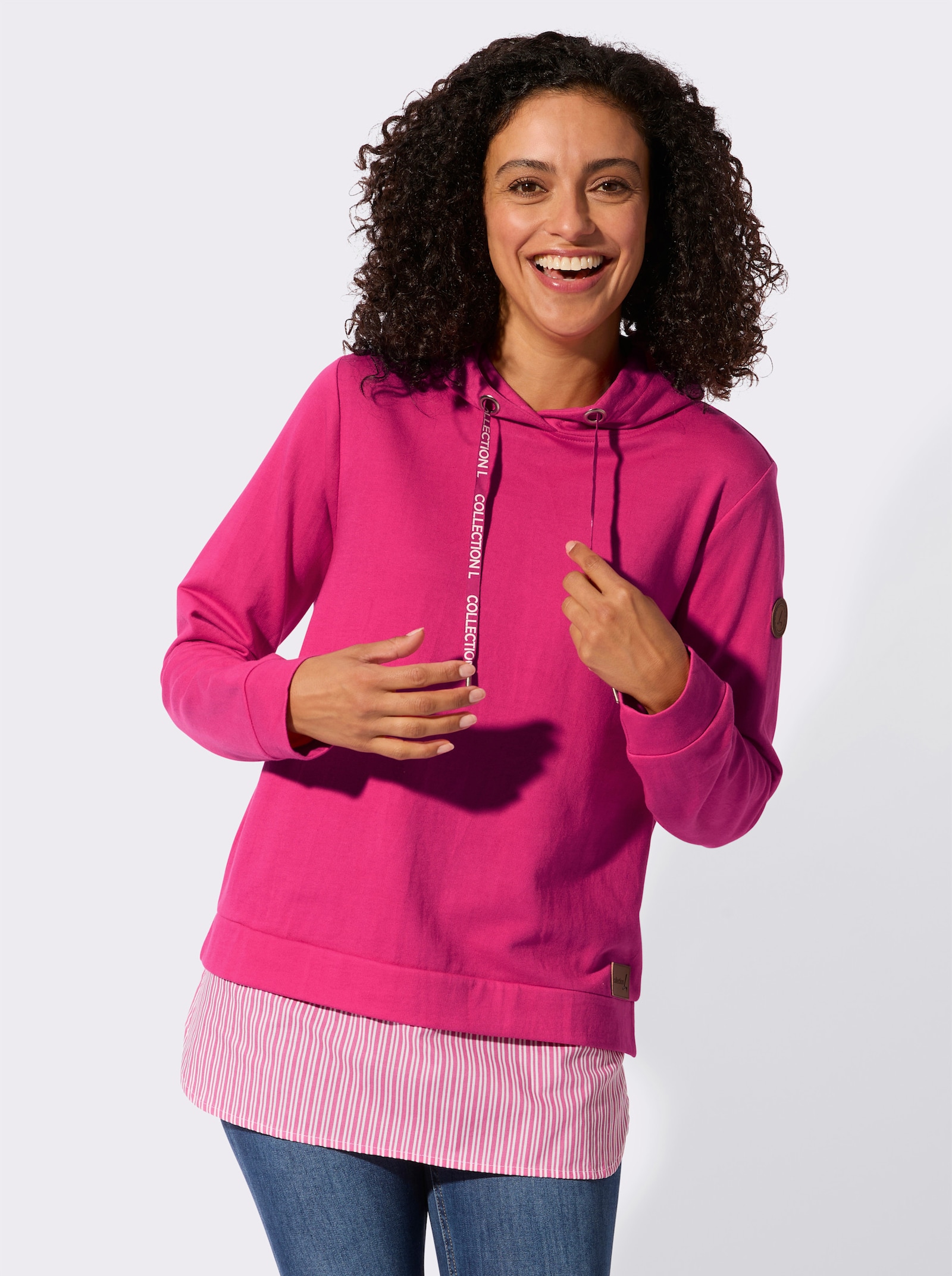 Kapuzensweatshirt - fuchsia