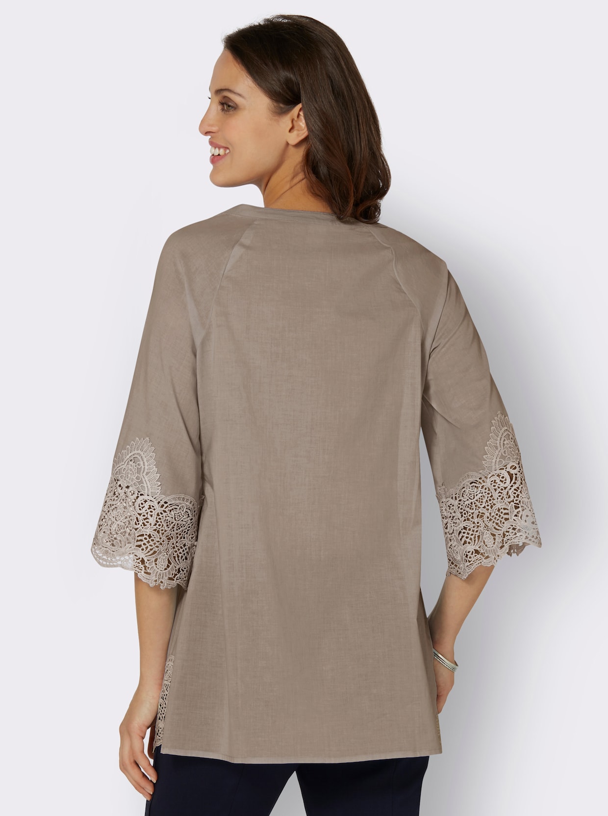 Kanten blouse - sesam