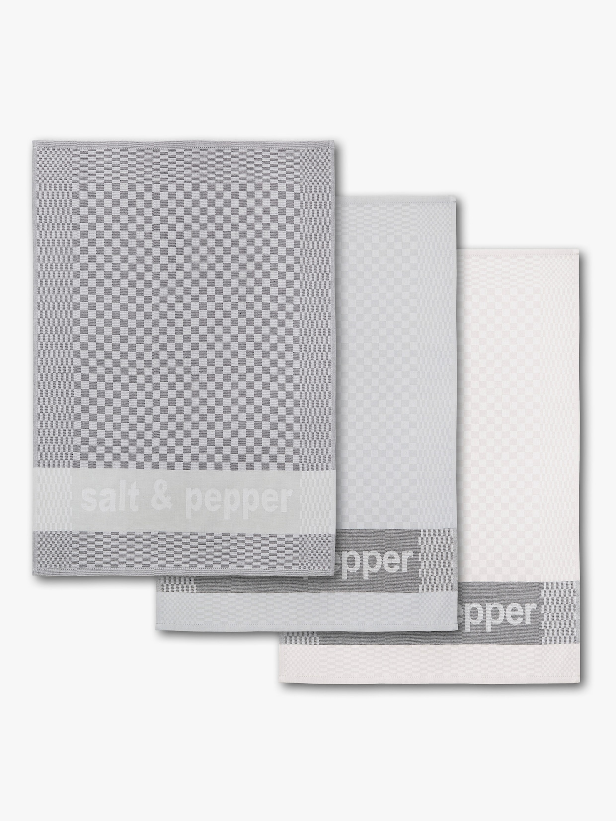 Geschirrtücher - weiß-grau