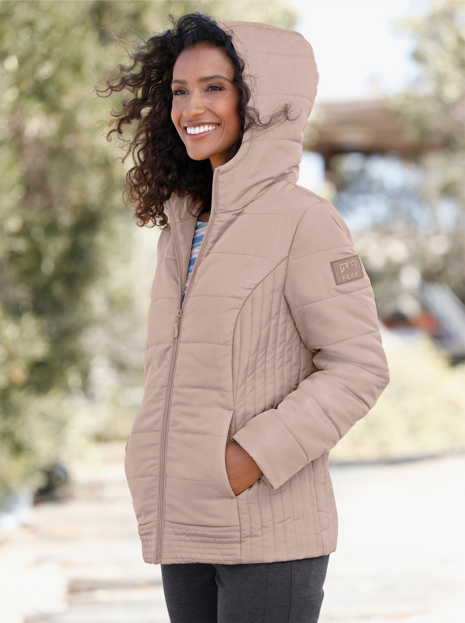 heine Steppjacke mit Kapuze - sesam