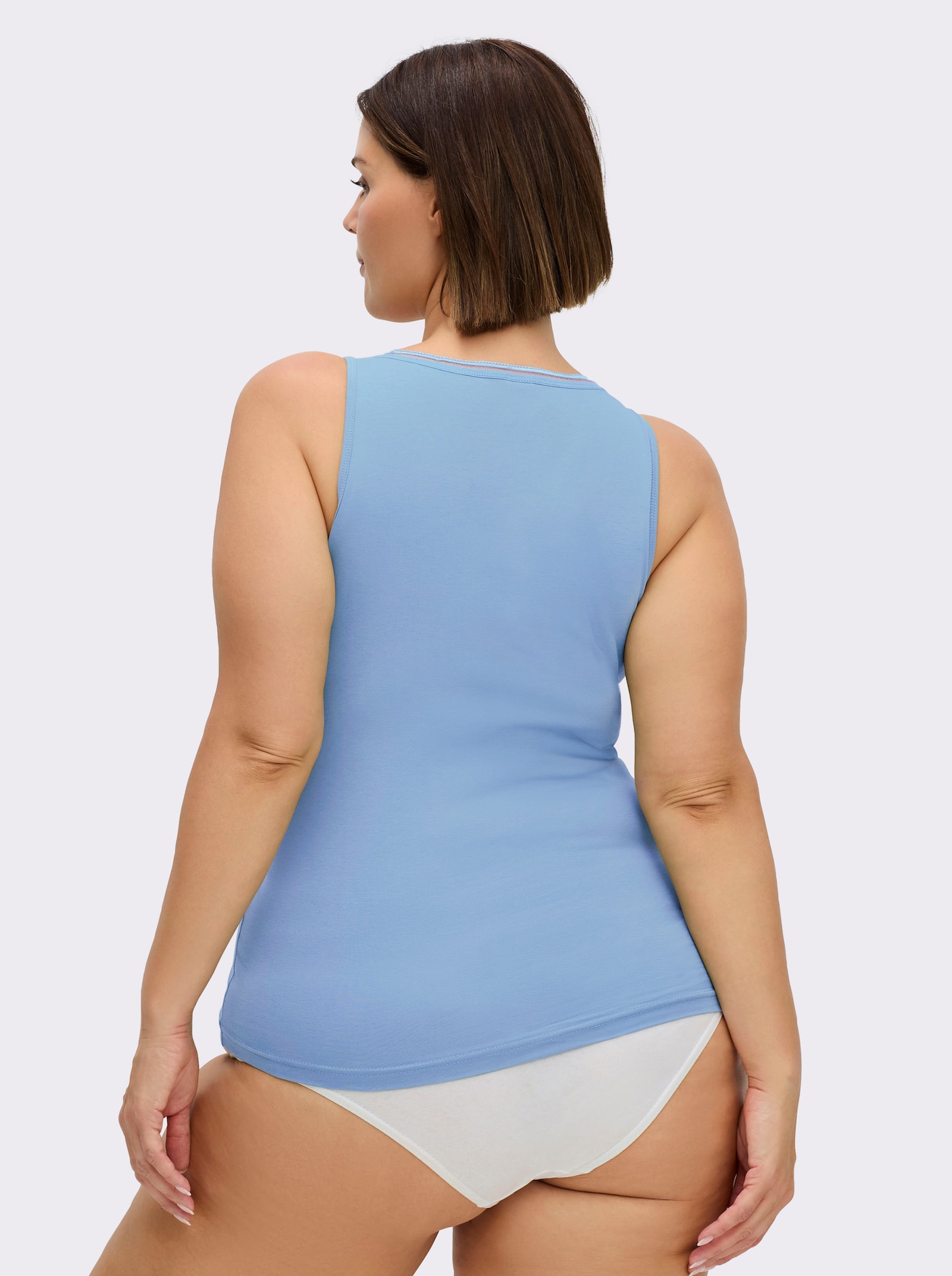 wäschepur BH-Hemd mit elastischem Zierband - himmelblau