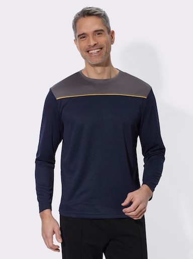 Freizeitshirt in atmungsaktiver Qualität - anthrazit-marine