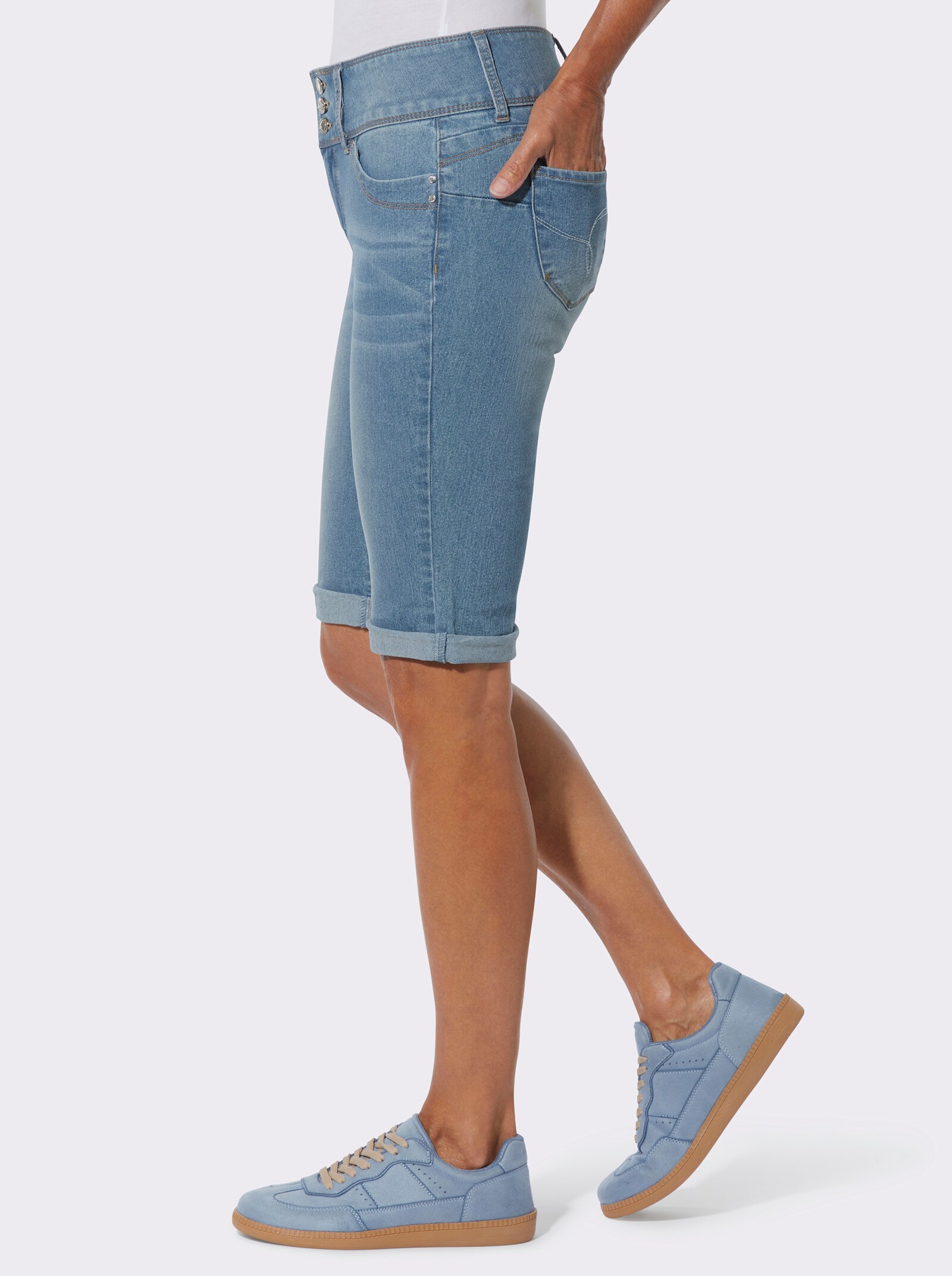 Bermudas mit gekrempeltem Saum - blue-bleached
