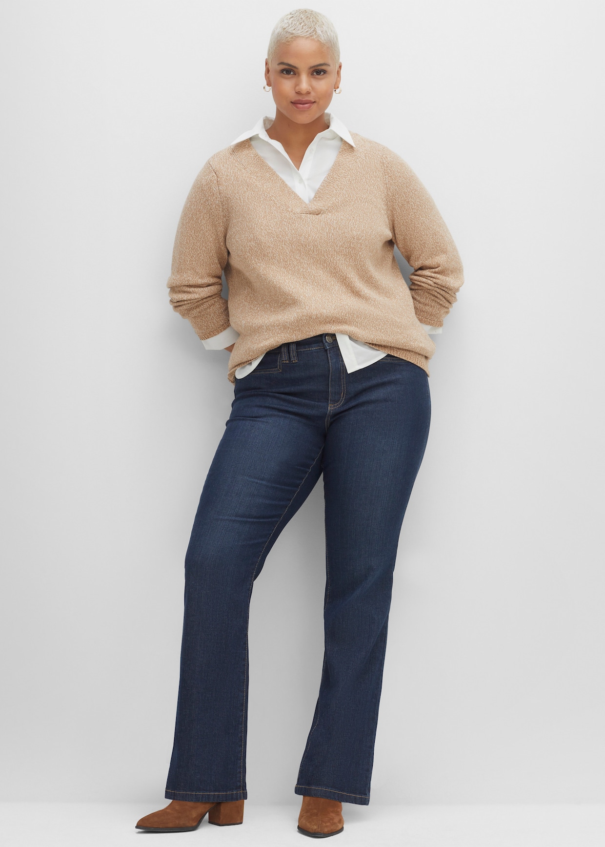 sheego Bootcut jeans - dark blue denim