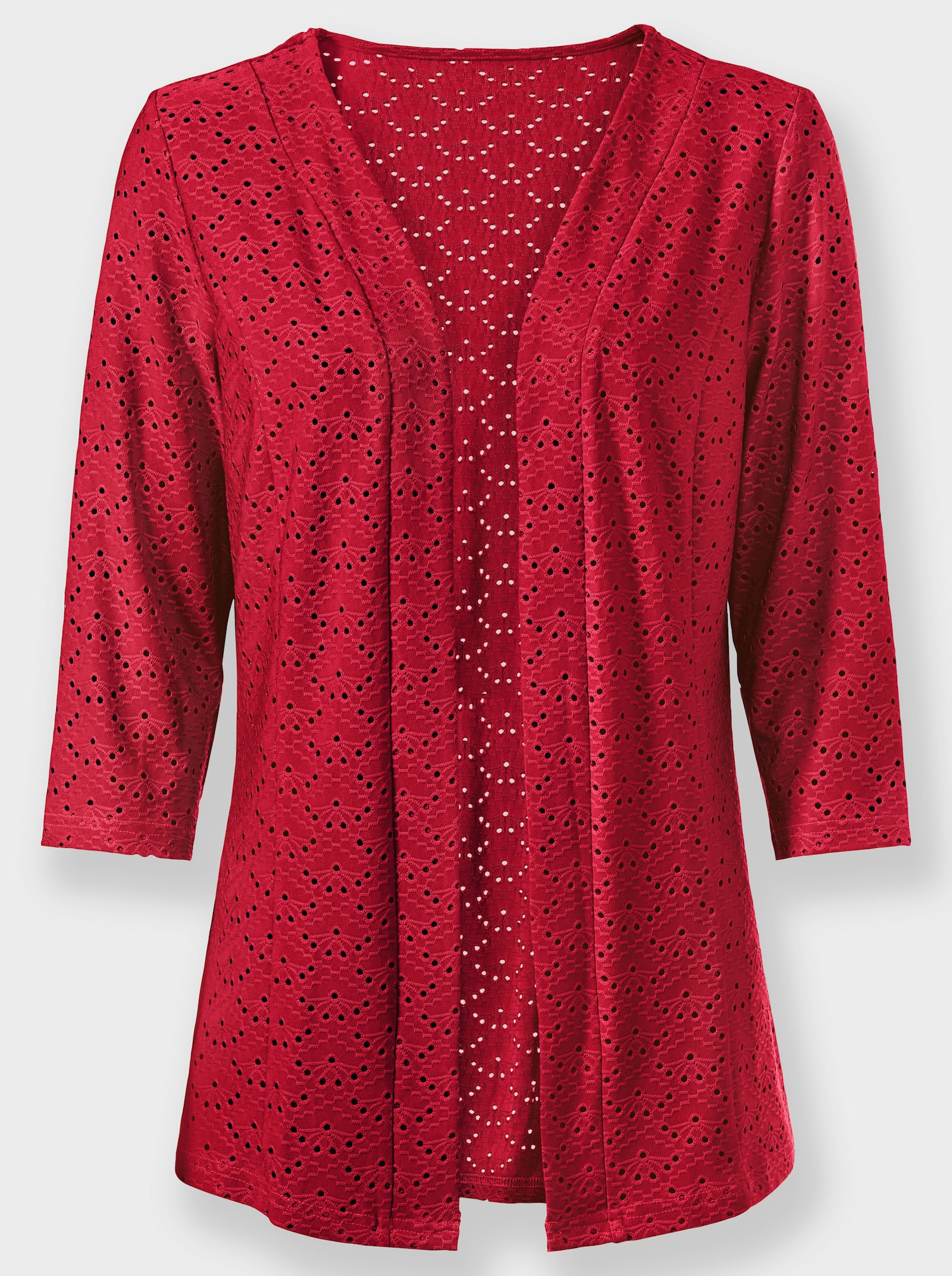 Shirtjacke leicht transparent - erdbeere