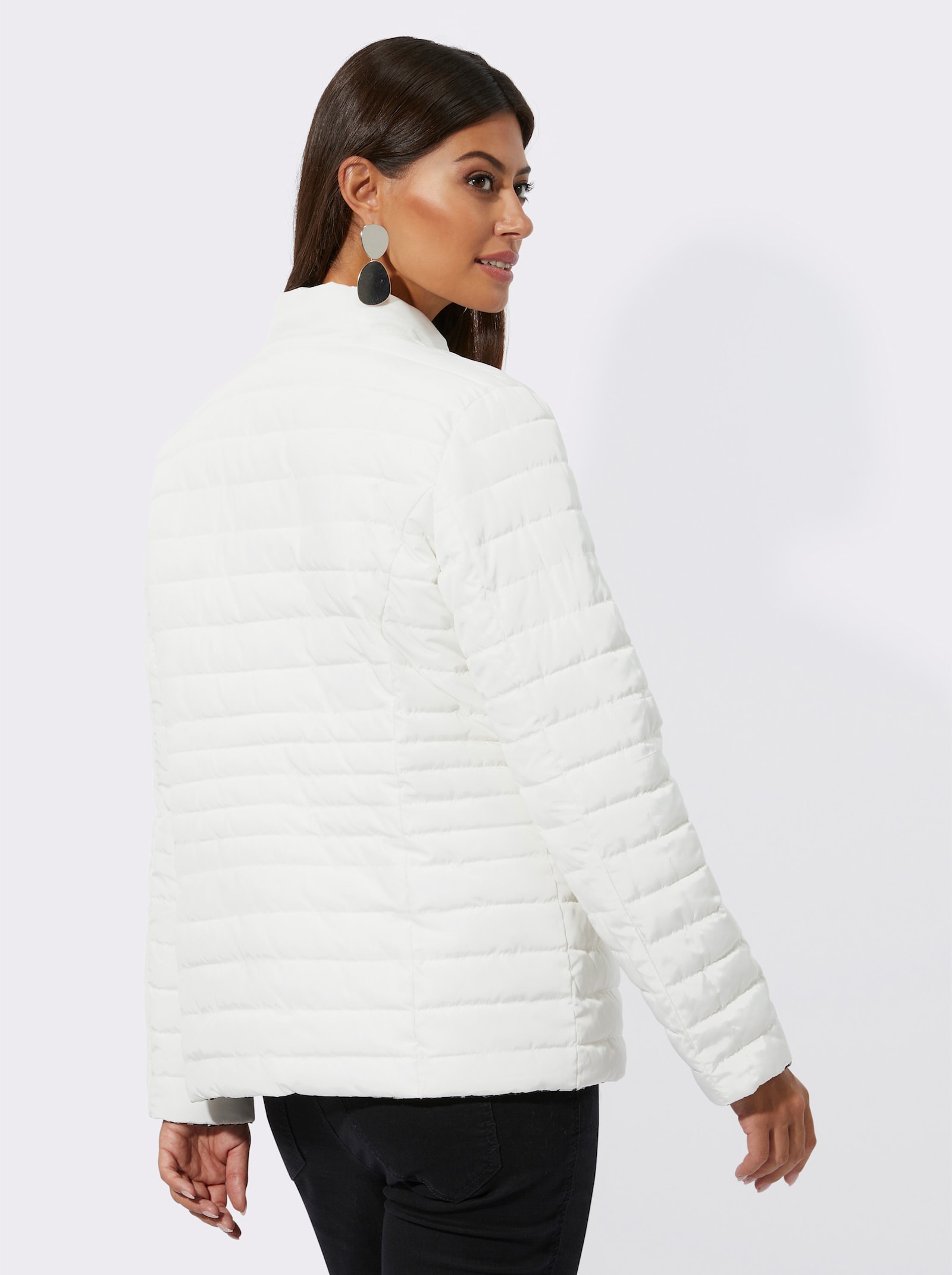 Keerbaar jack met innovatieve vulling - ecru/zwart geprint