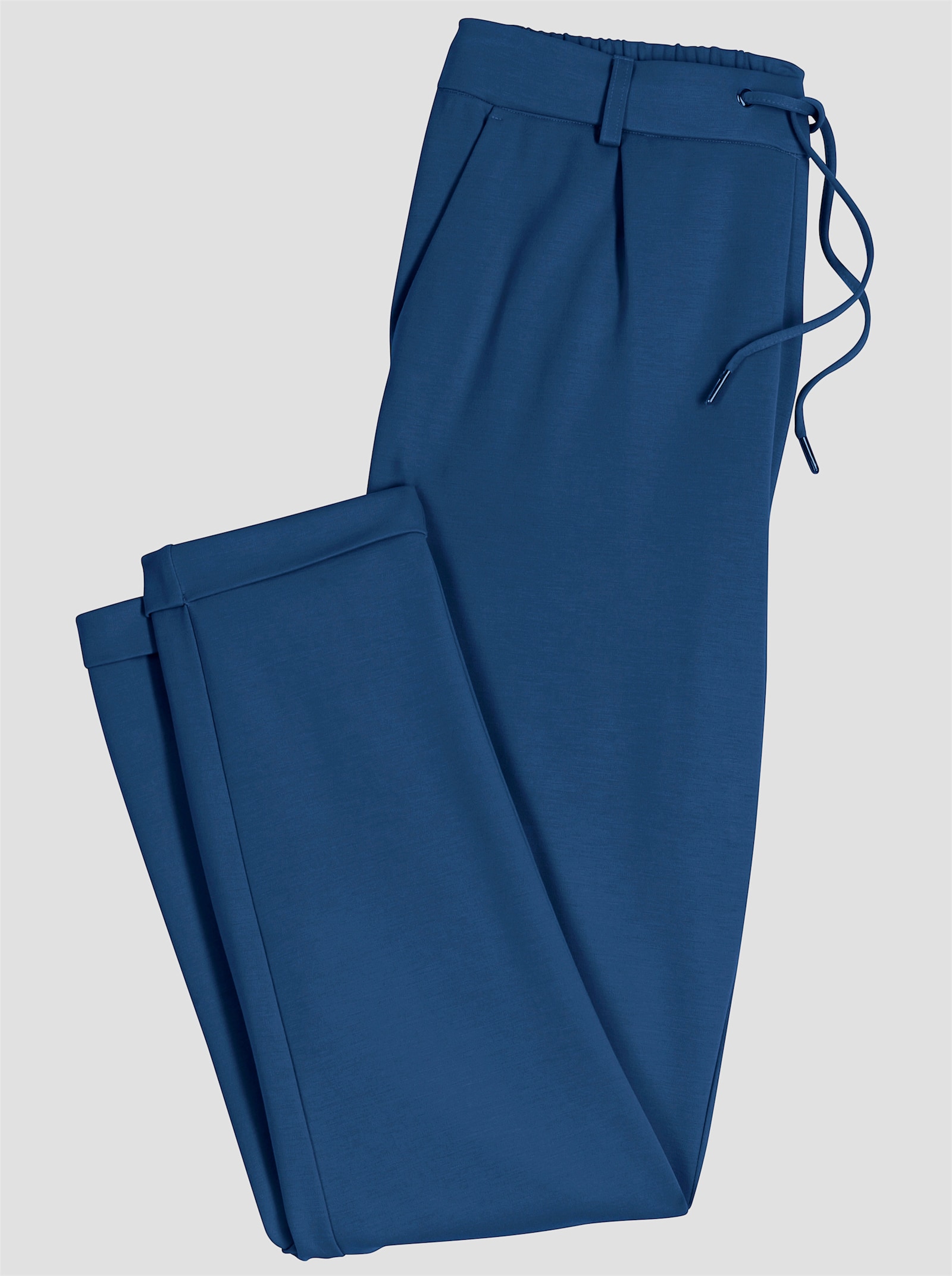 Jogpants van interlock - jeansblauw