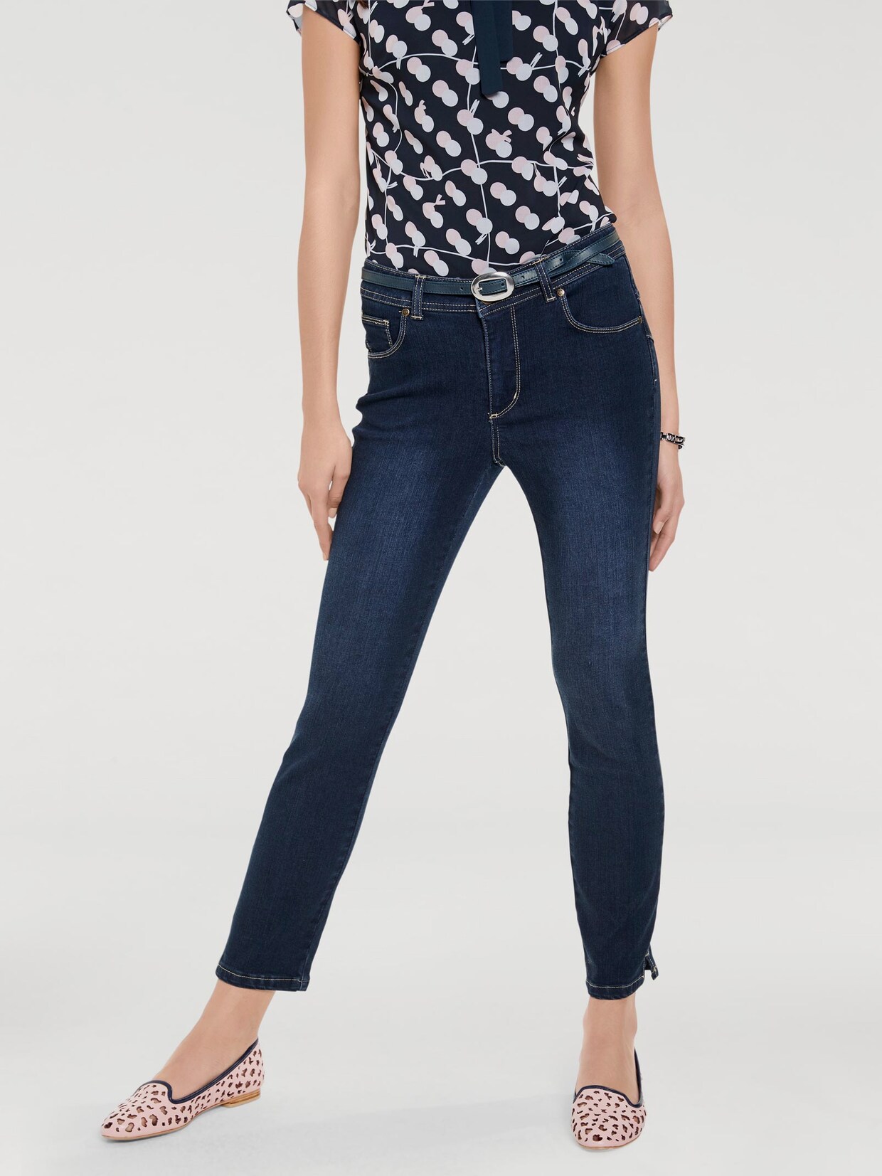 Linea Tesini Bauchweg-Jeans - dark denim