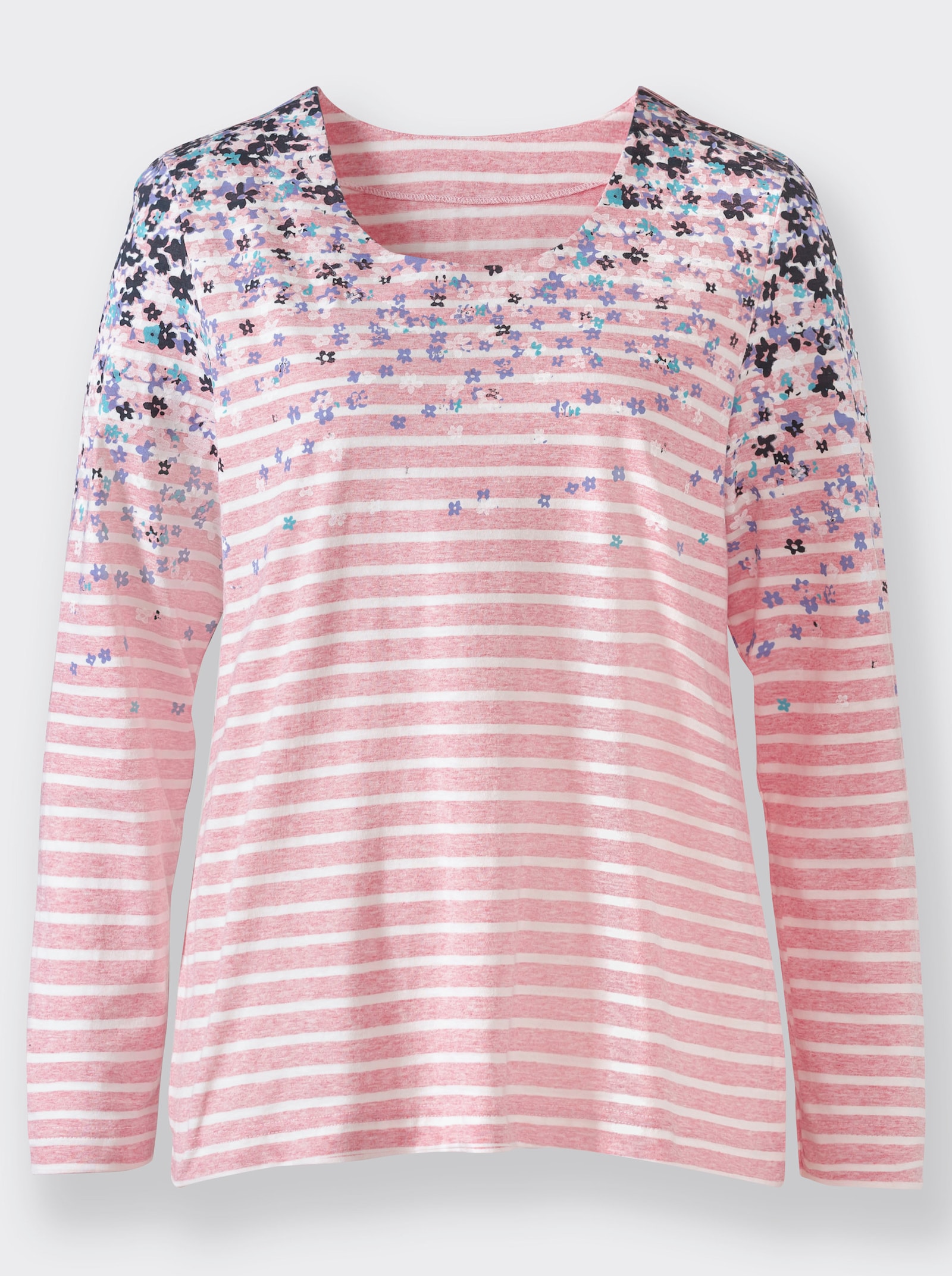 Shirt met lange mouwen en patroonmix - rozenkwarts bedrukt