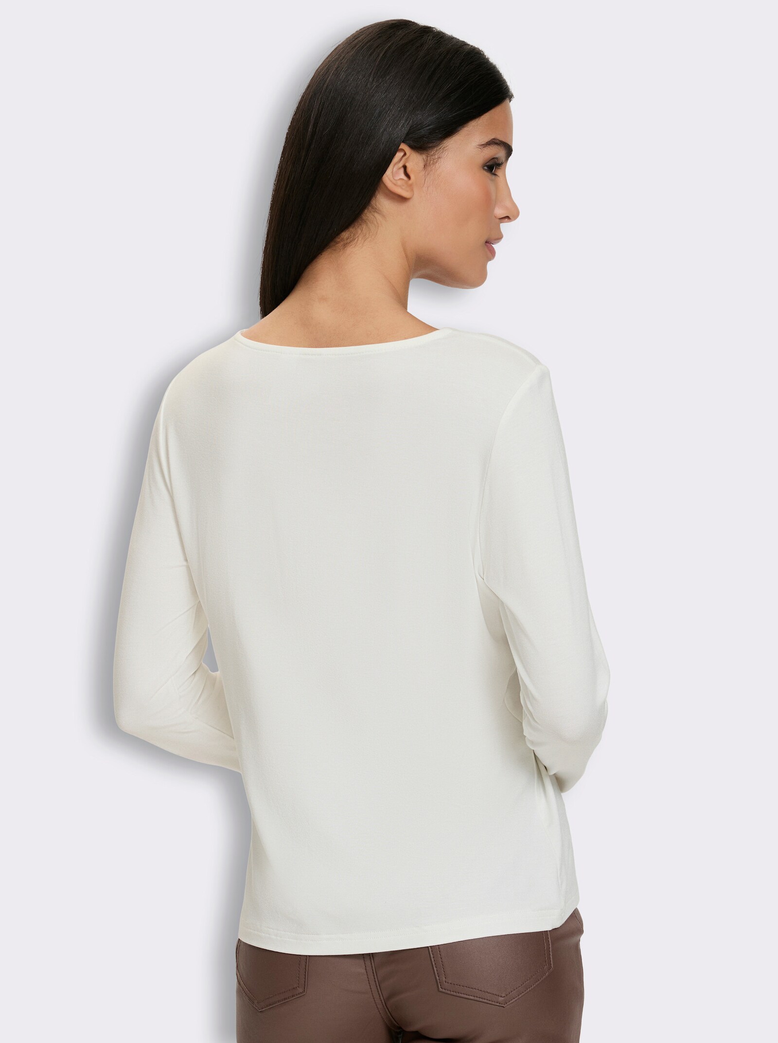 heine Langarmshirt mit Foliendruck - ecru