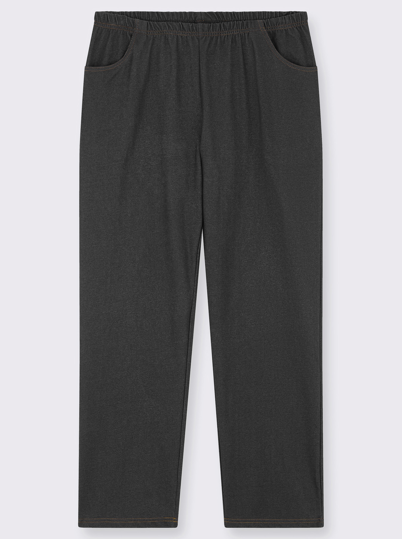 Freizeithose mit Kontrastnähten - black-denim