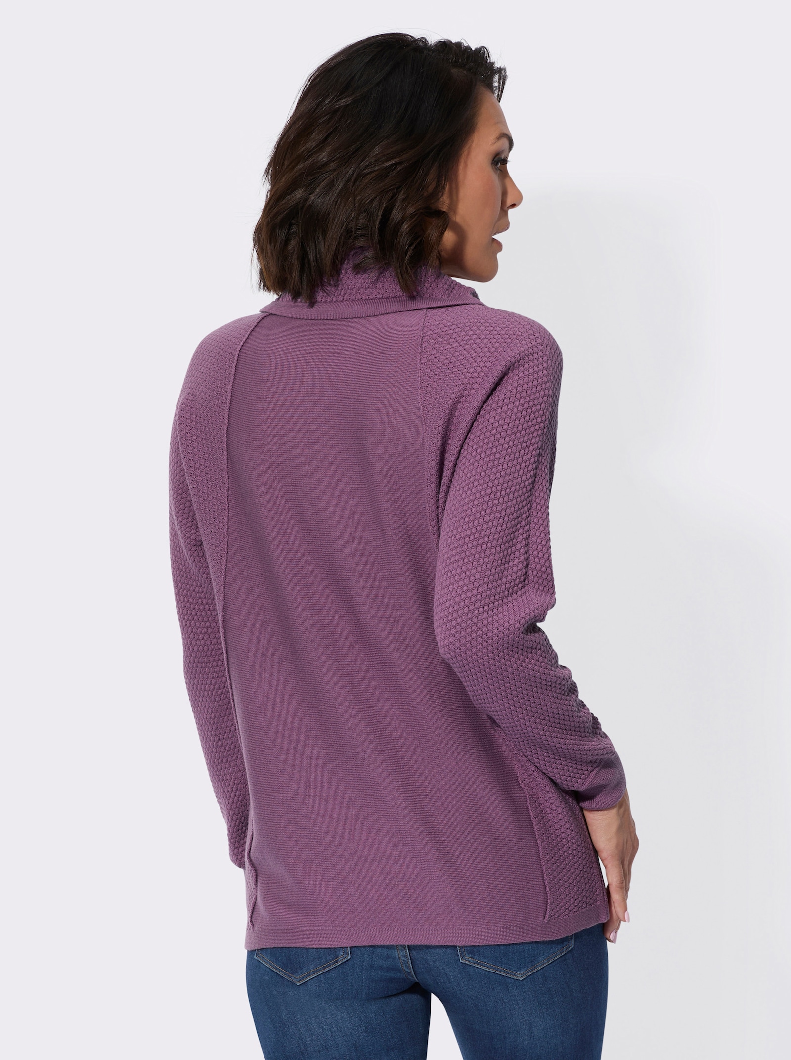 Pullover mit Waffel-Struktur - violett