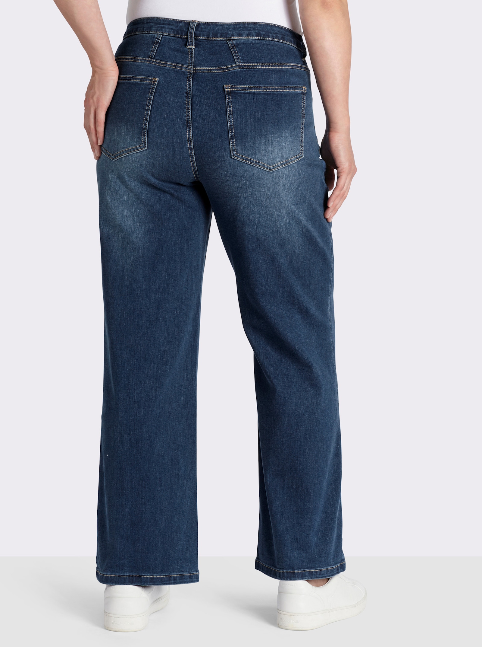 5-Pocket-Jeans mit weitem Bein - blue-stone-washed