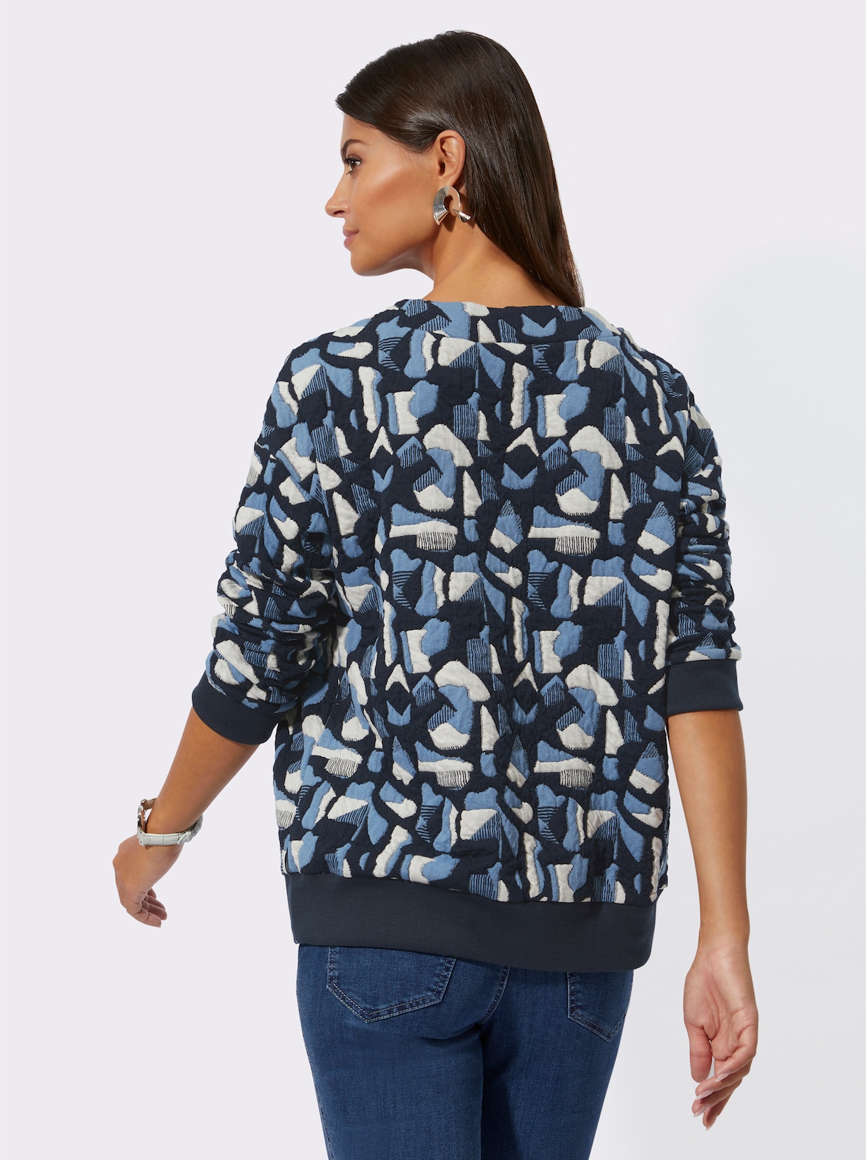 Sweatshirt - mittelblau-royalblau-gemustert