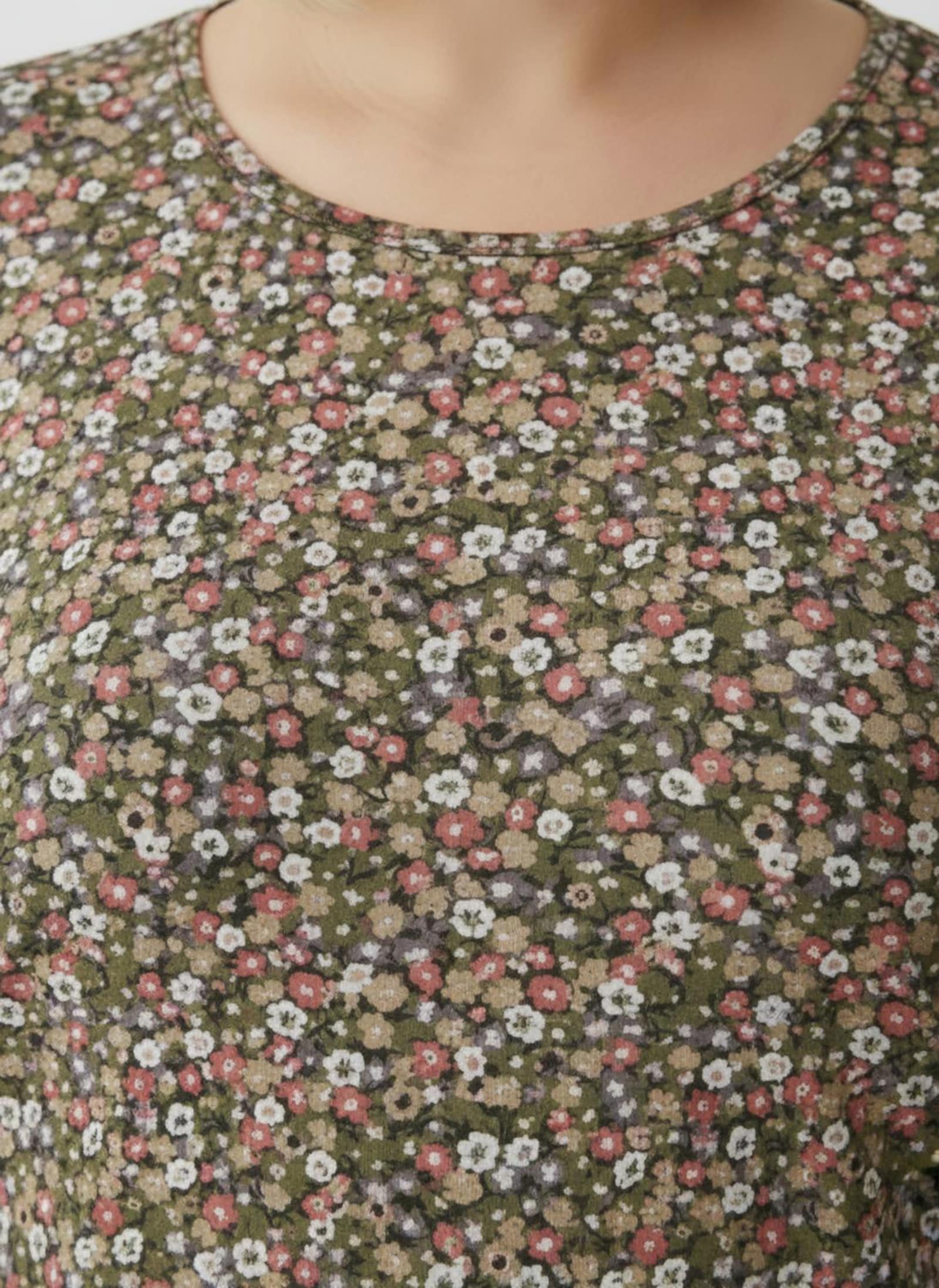 Print-Shirt mit Rundhals-Ausschnitt - grapefruit-oliv-bedruckt