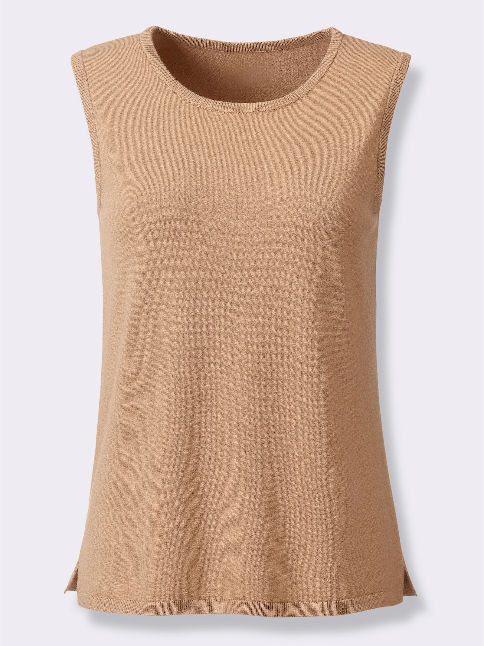heine Slip-over met zijsplitten - camel