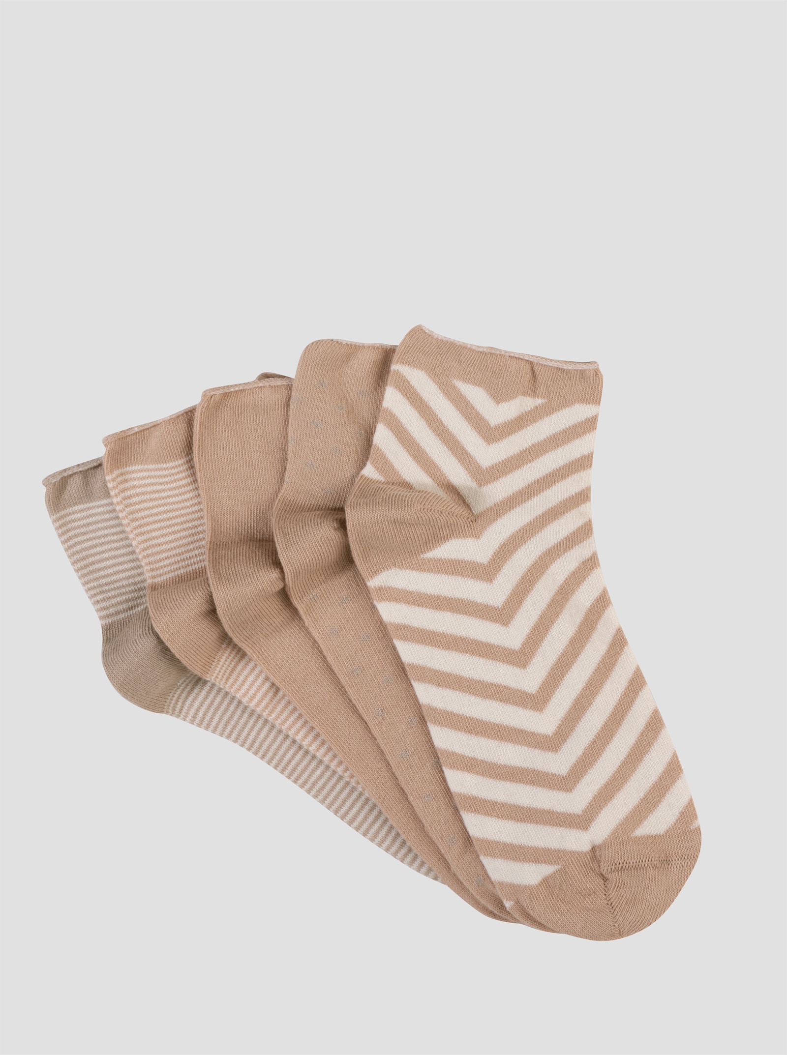 wäschepur Damen-Sneakersocken - camel-gemustert