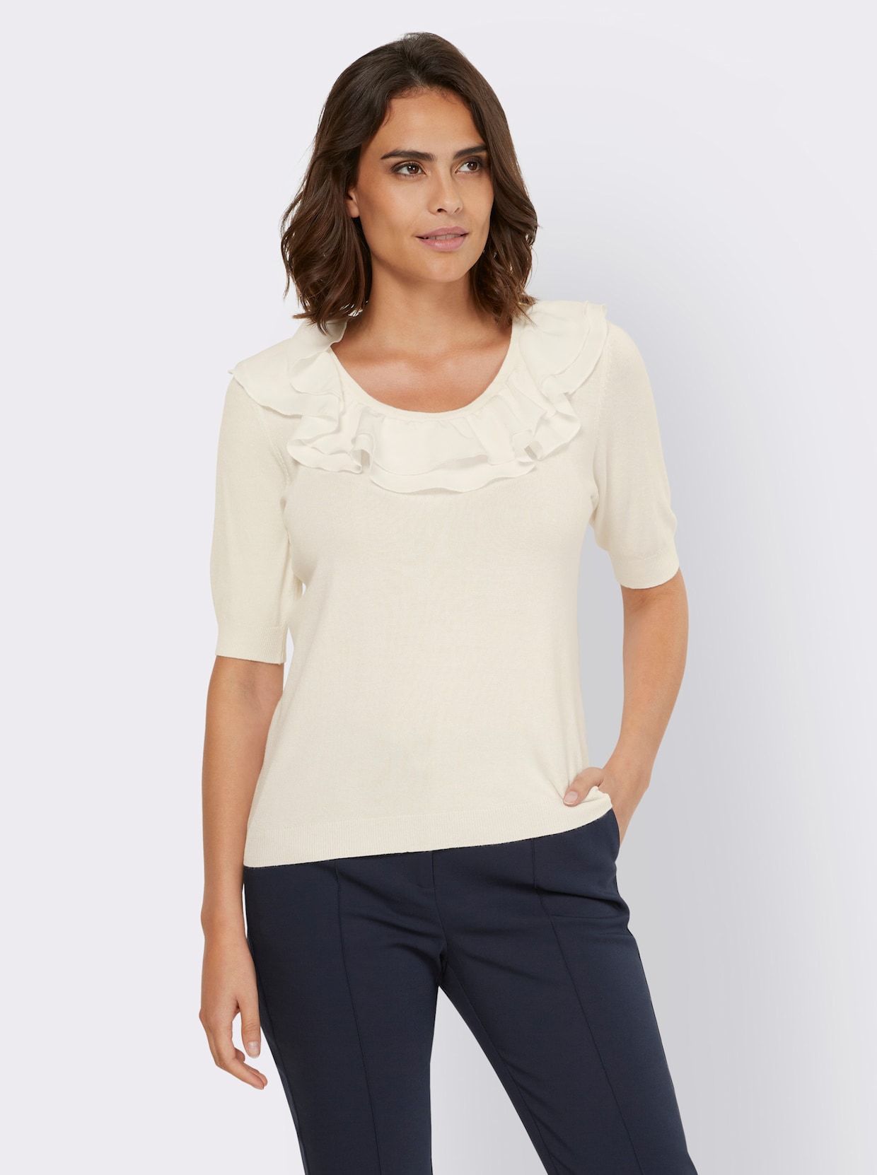 heine Pullover met ronde hals - ecru