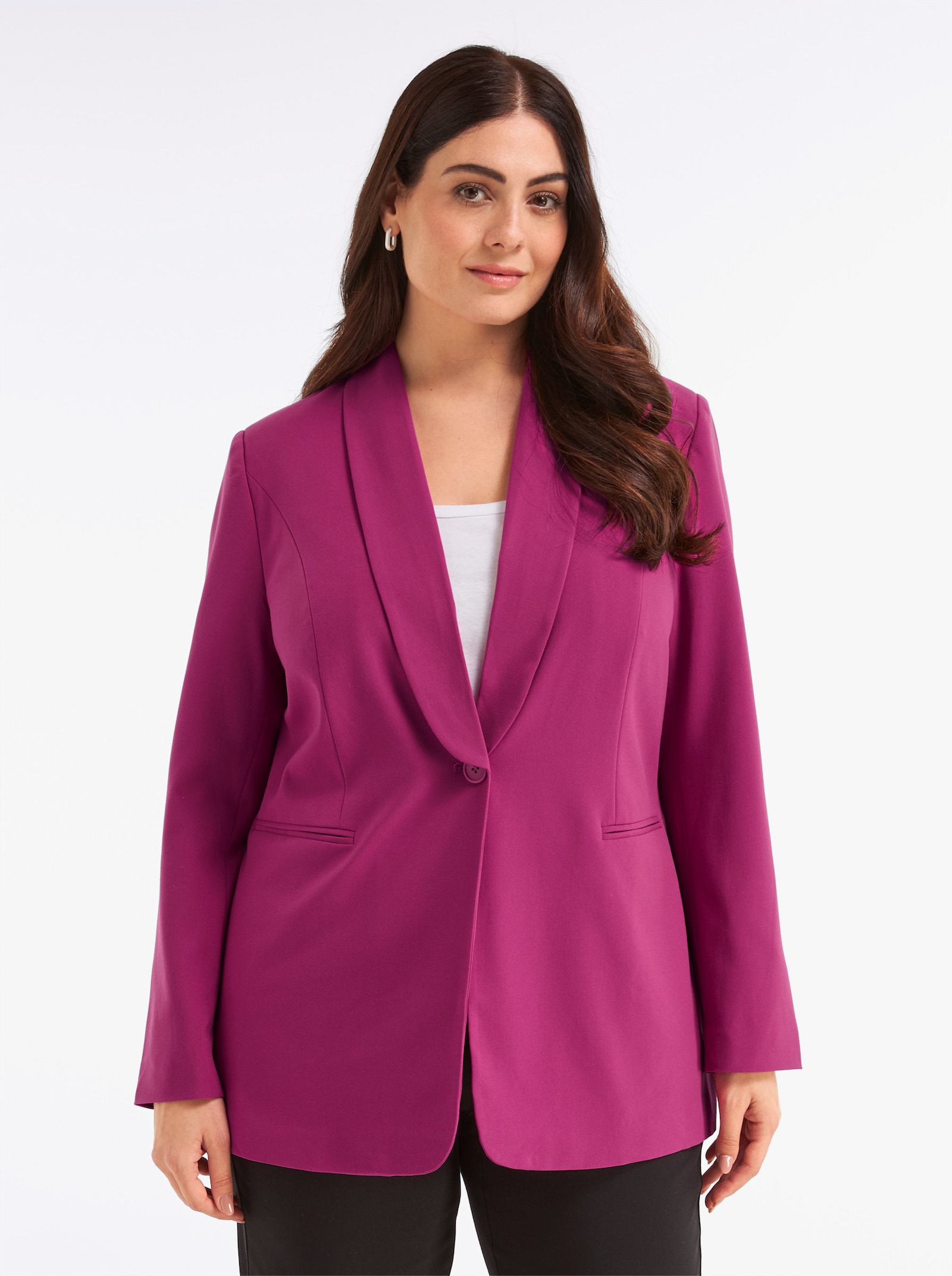Blazer in langer Form - magenta