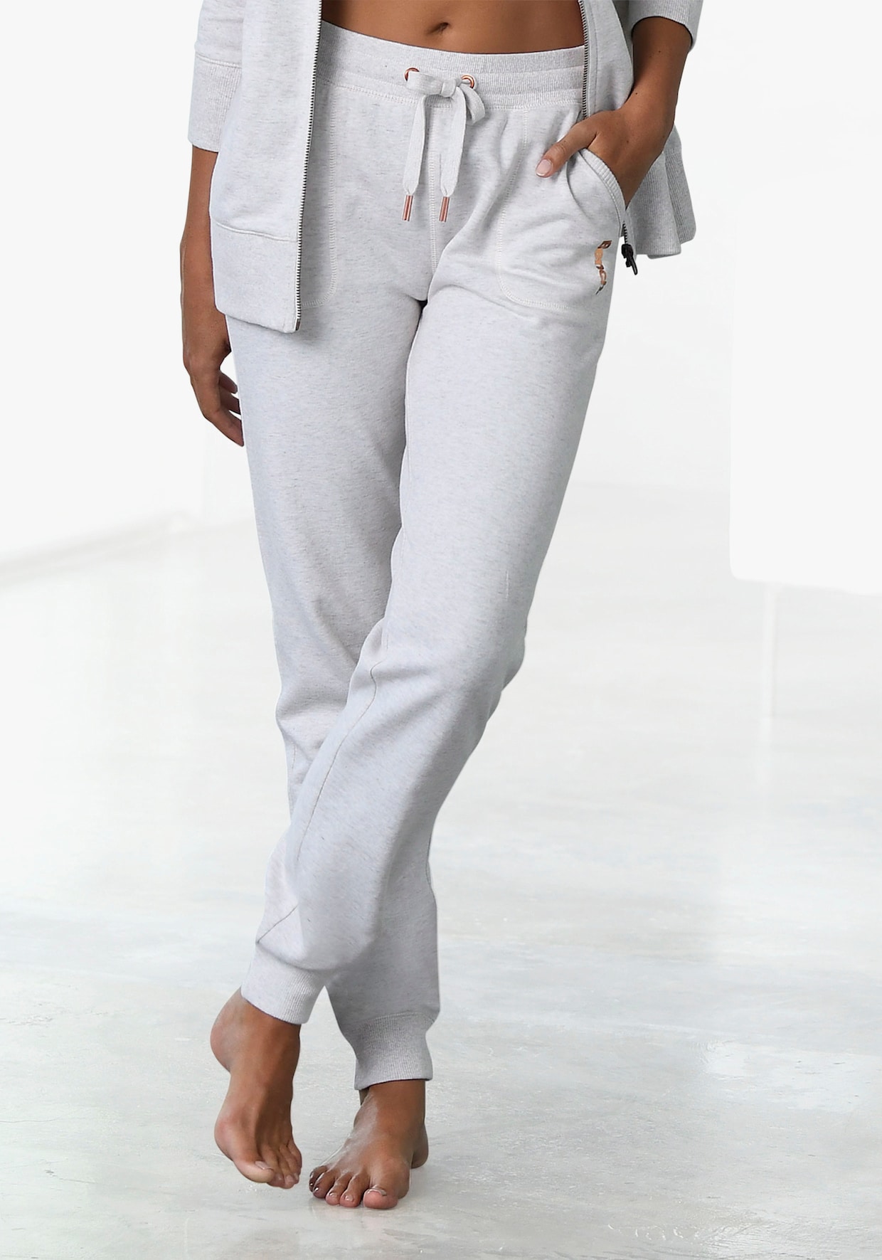 Loungehose - beige-meliert