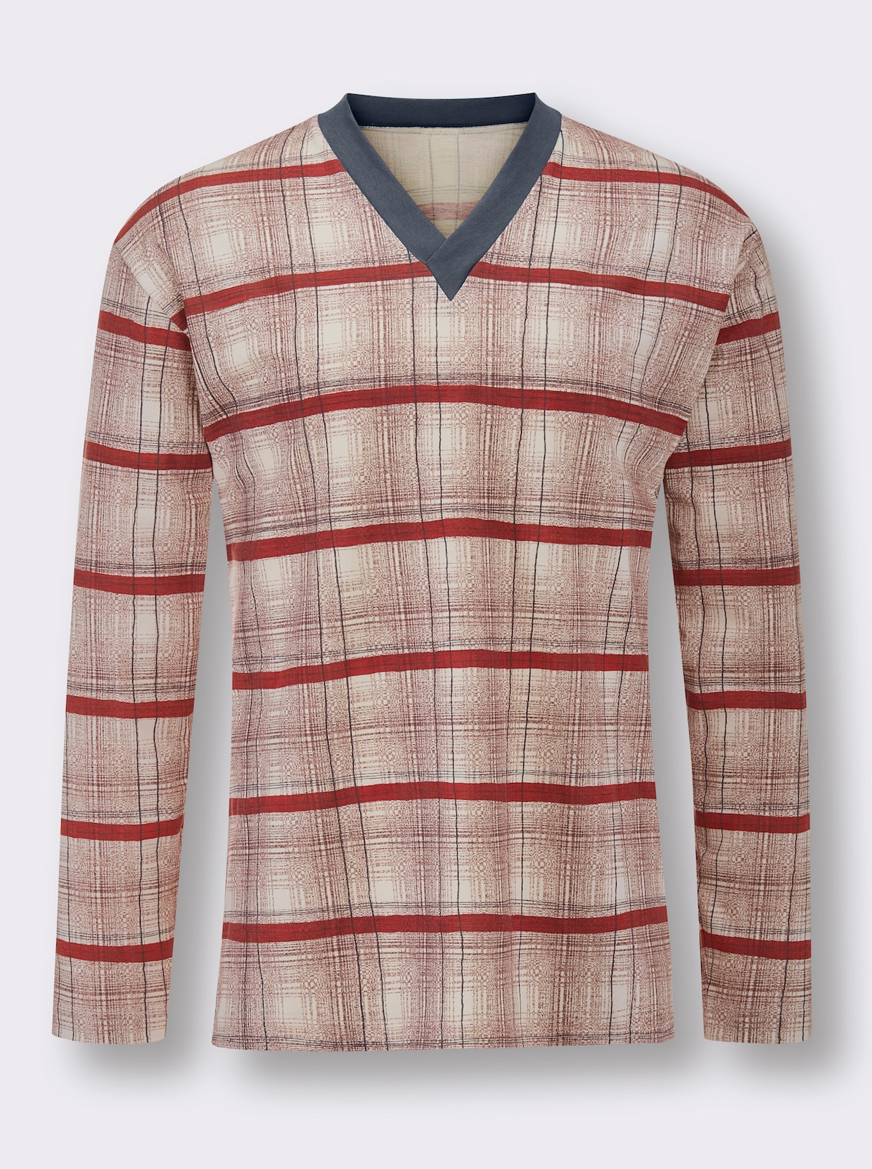 götting Pyjama - rood/grijs geprint