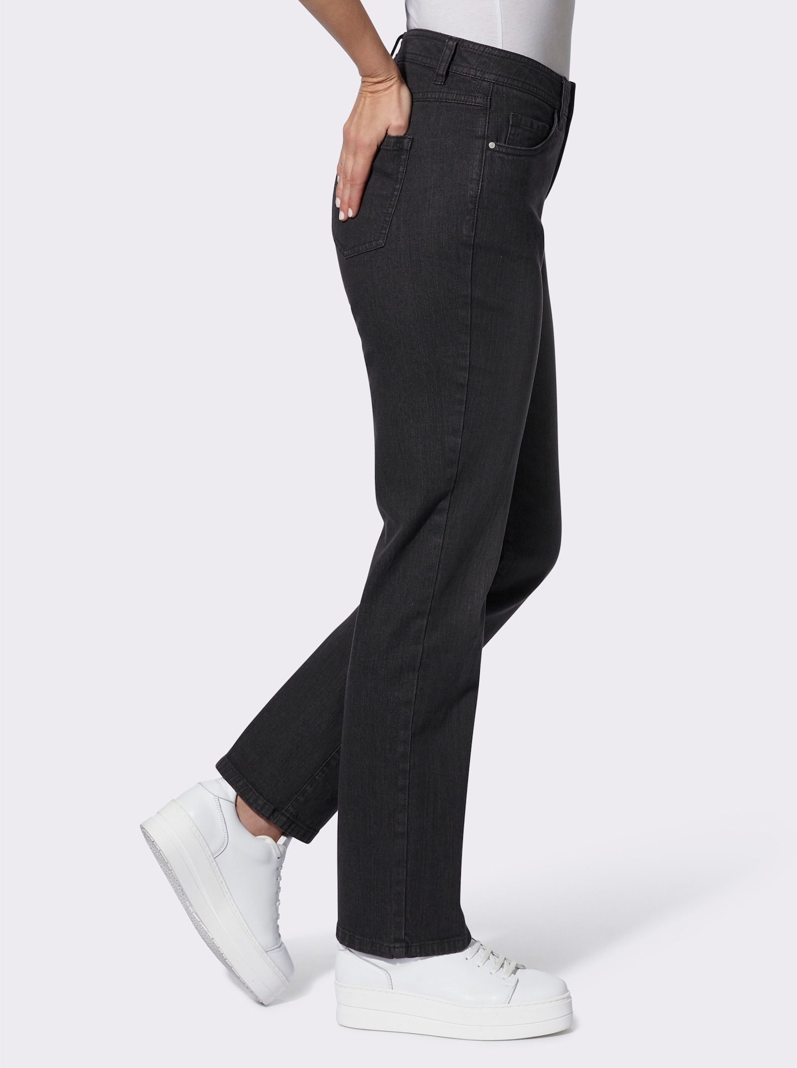 5-Pocket-Jeans mit lässig weiten Beinen - black-denim
