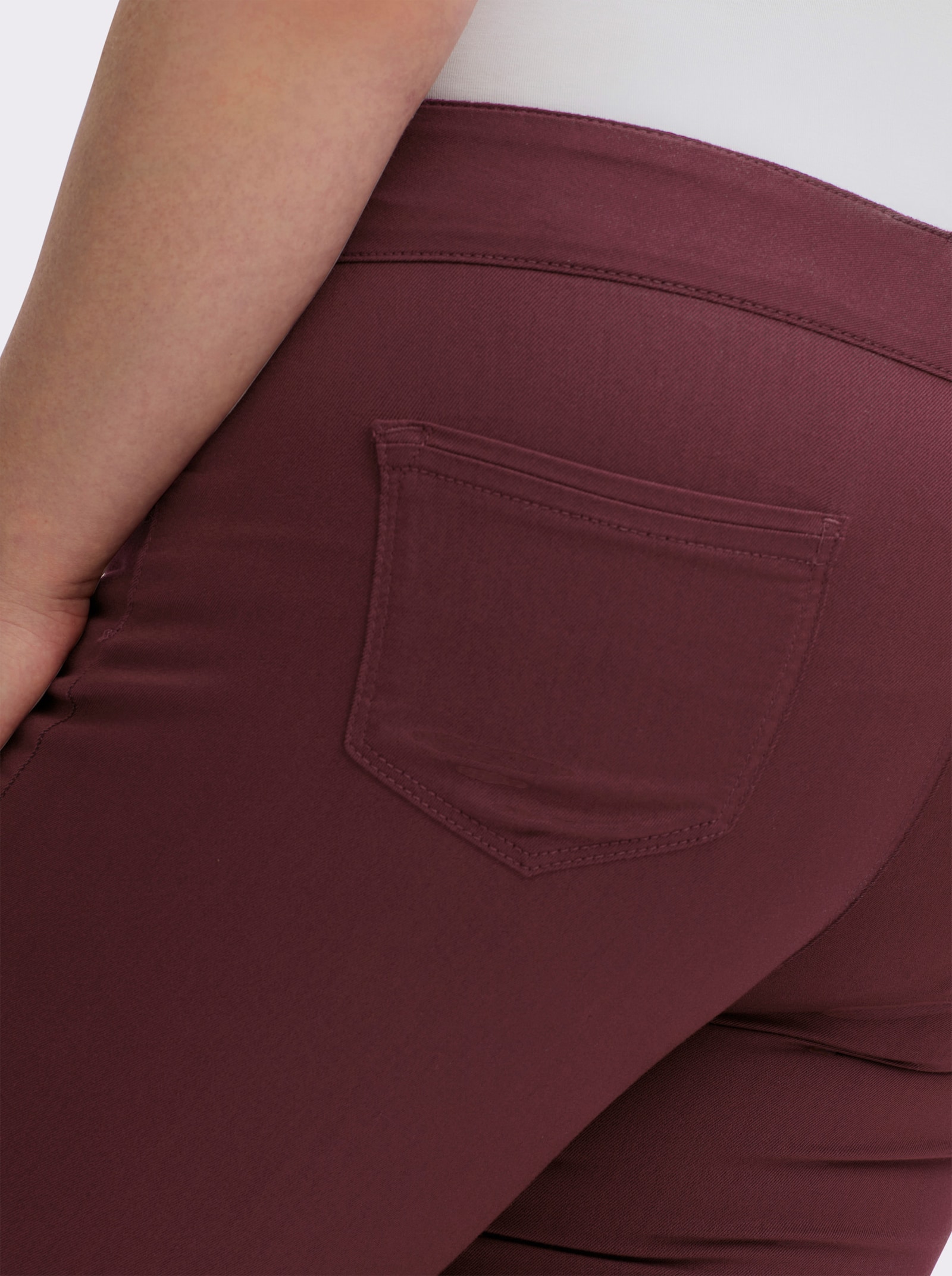 Schlupfhose mit hohem Dehnbund - bordeaux