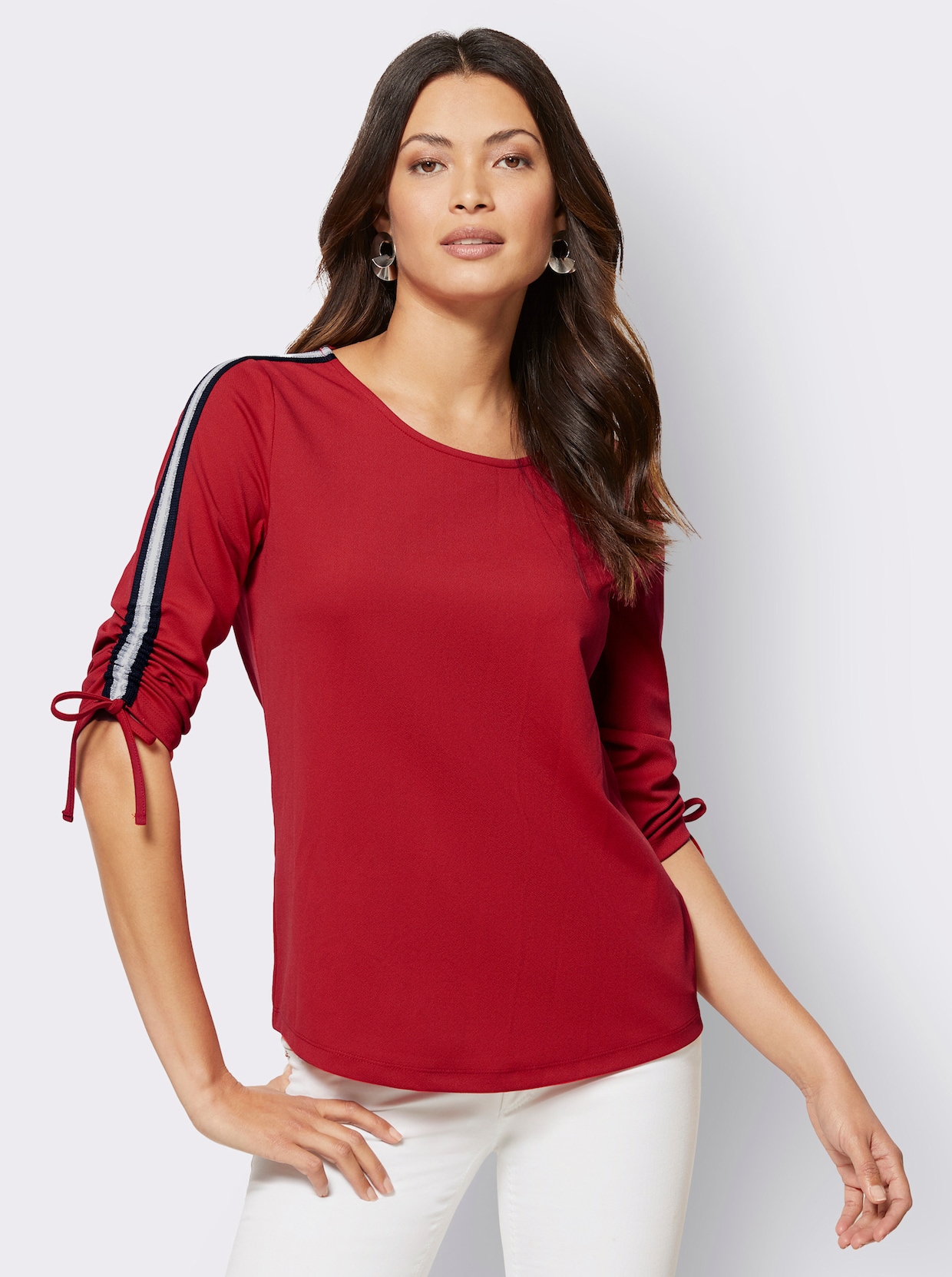 Shirt met 3/4-mouw - rood