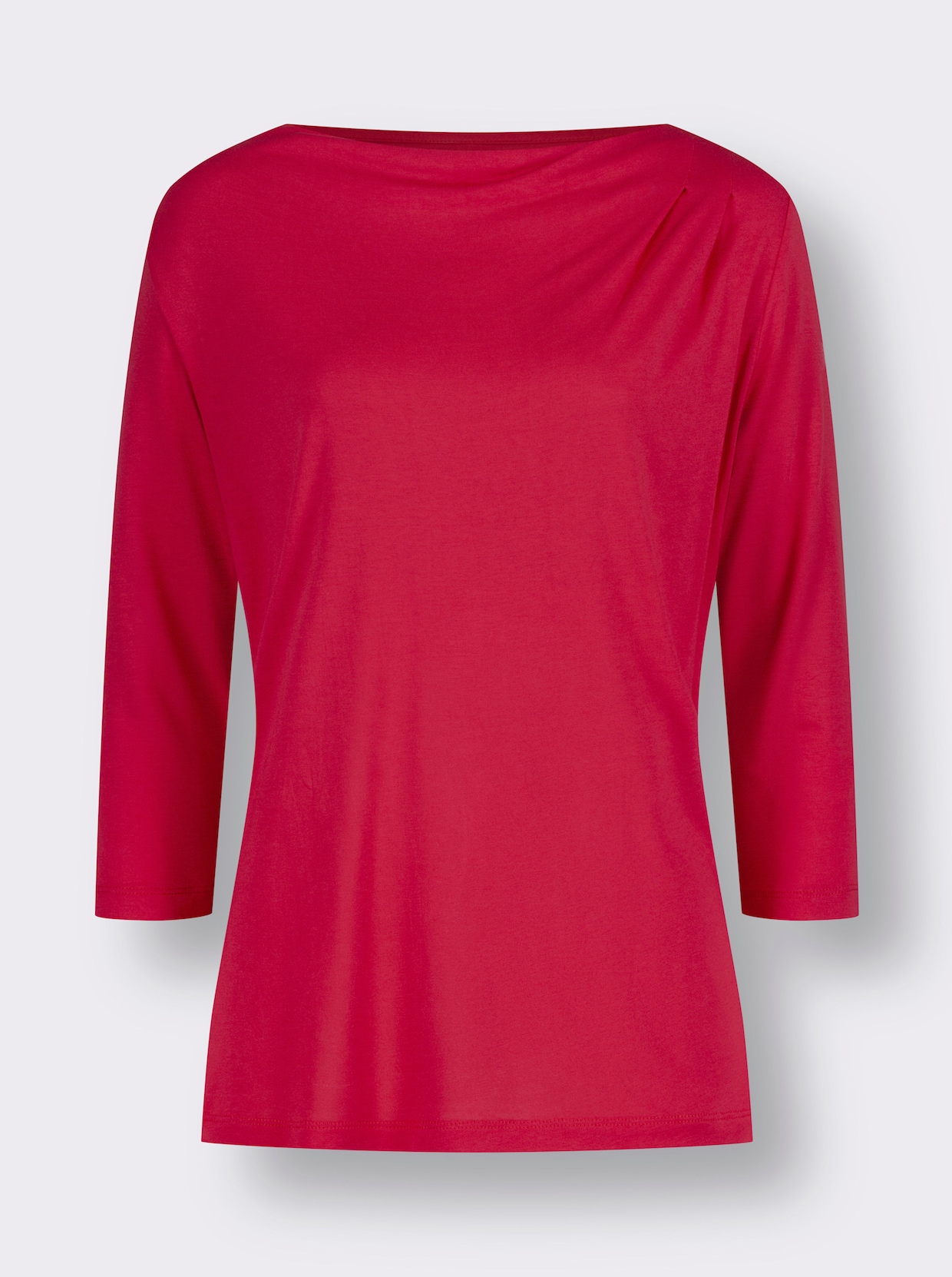 Shirt met cascadehals - aardbei