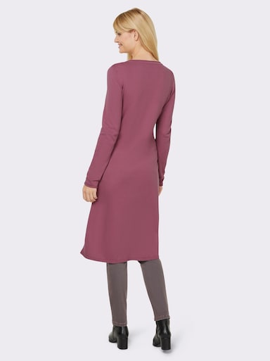 heine Longstrickjacke mit Seitenschlitzen - mauve