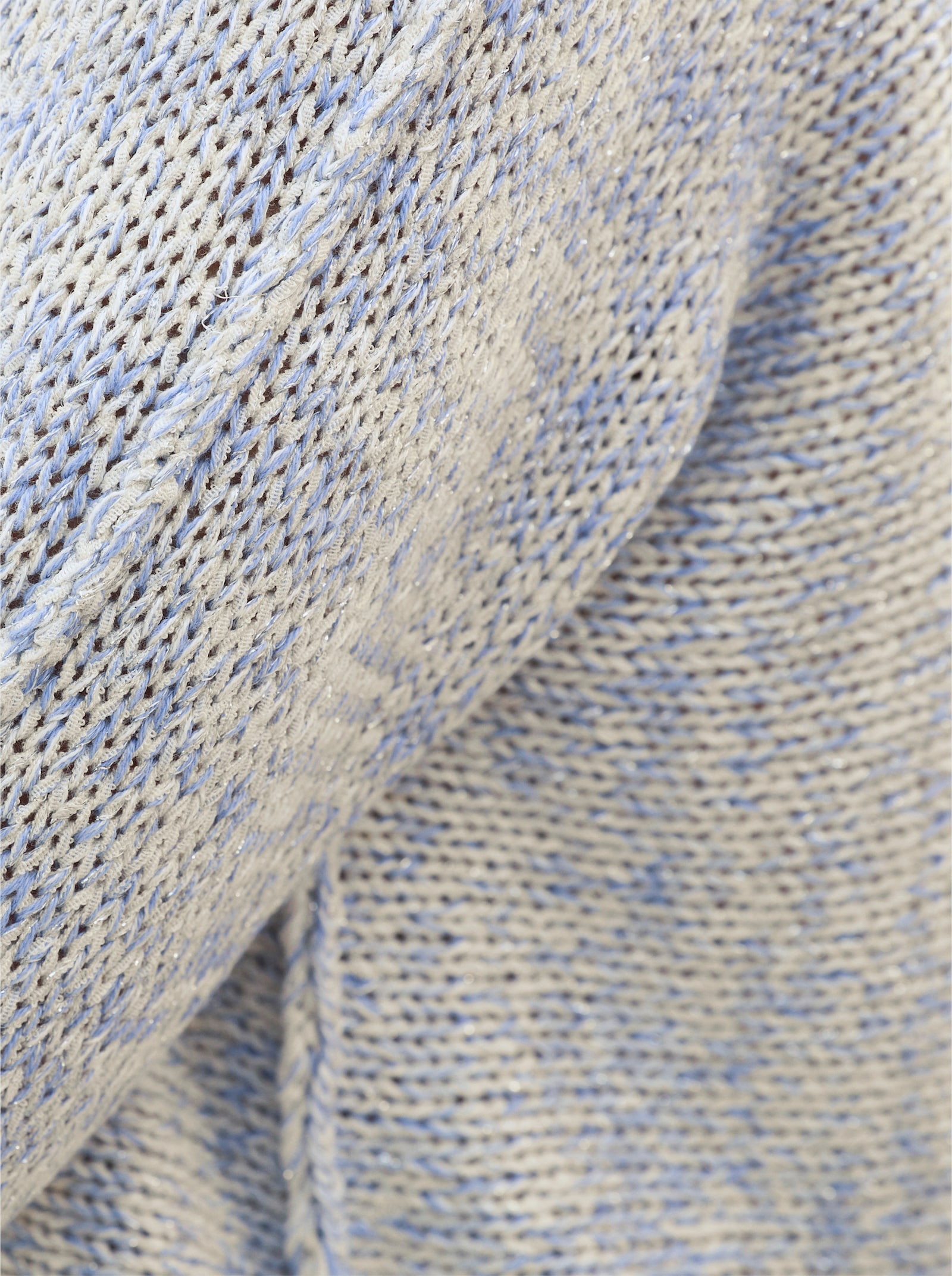 heine Fledermauspullover mit weiten Ärmeln - hellblau-ecru-meliert