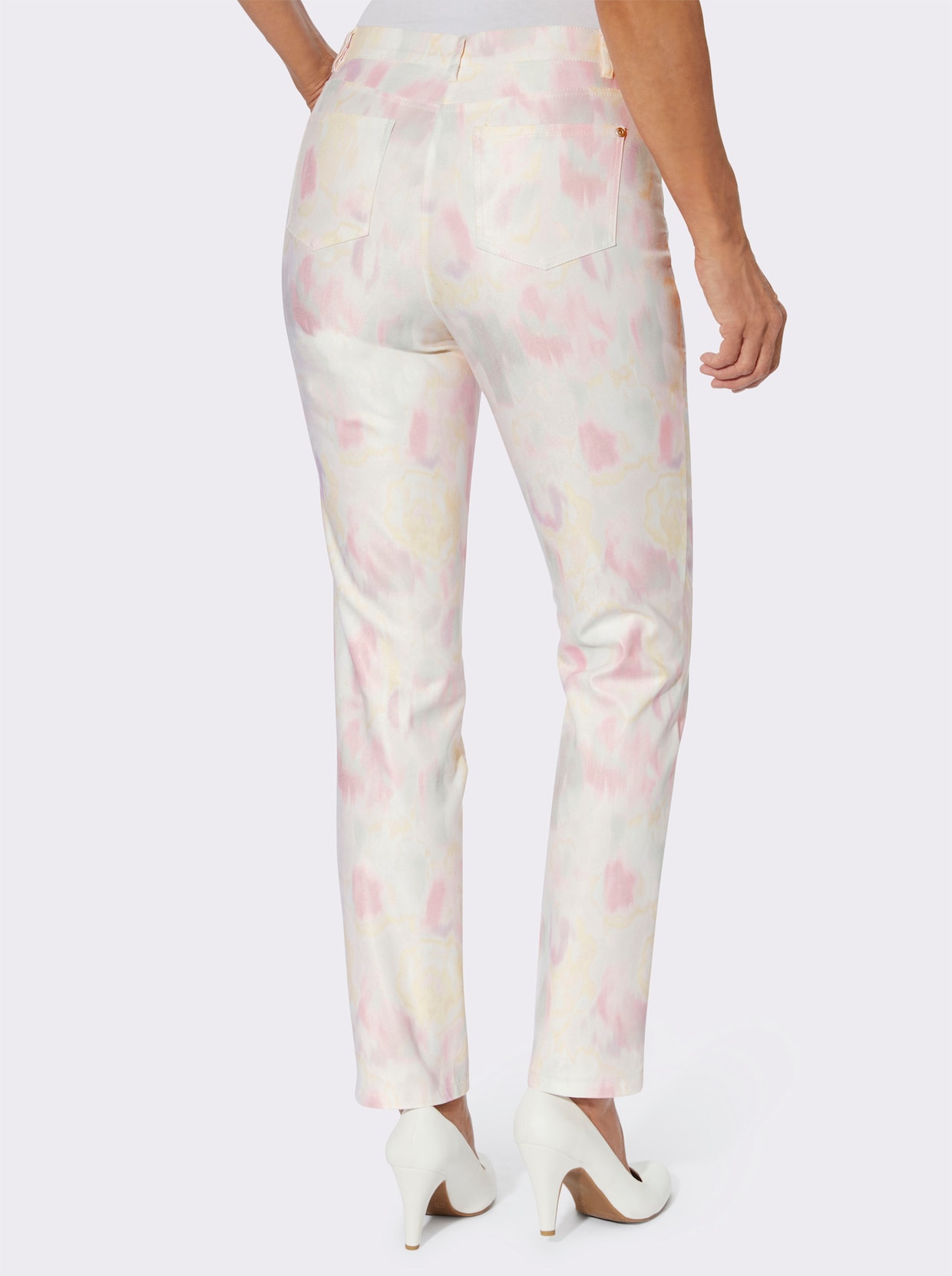 Druckhose - ecru-gemustert