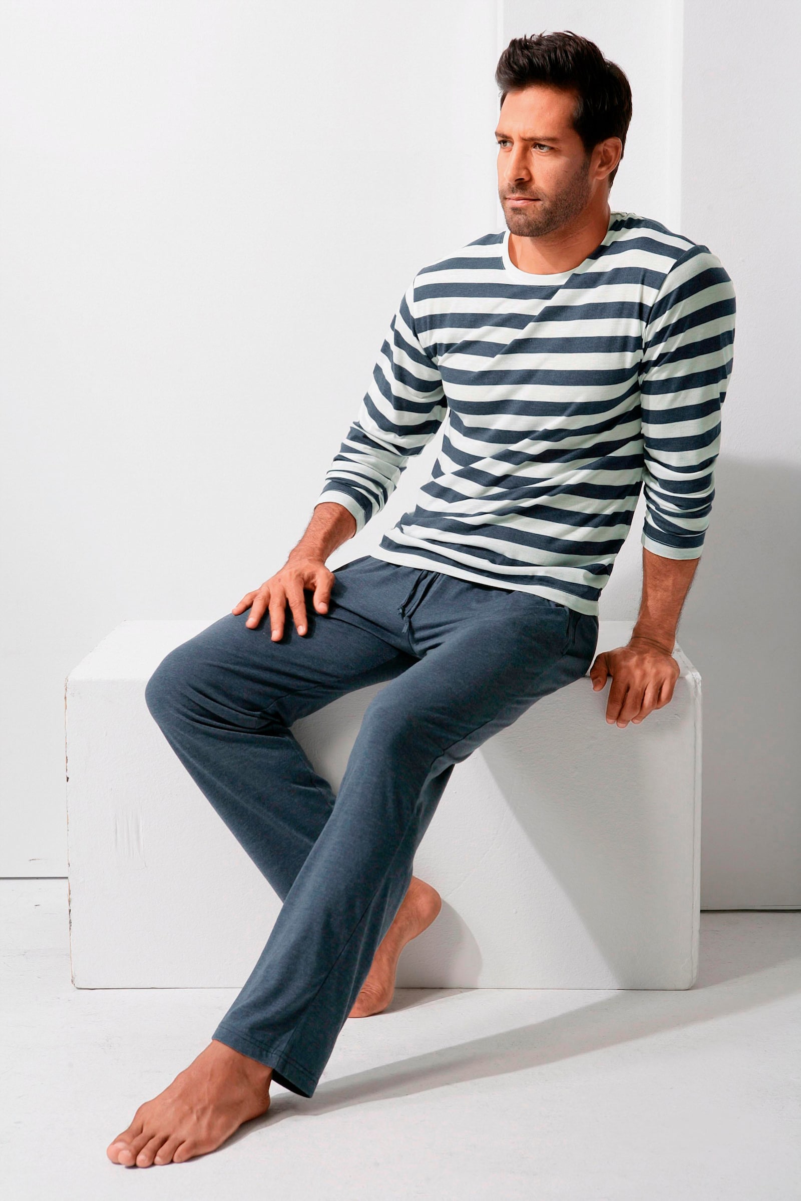 H.I.S Pyjama - navy-cream