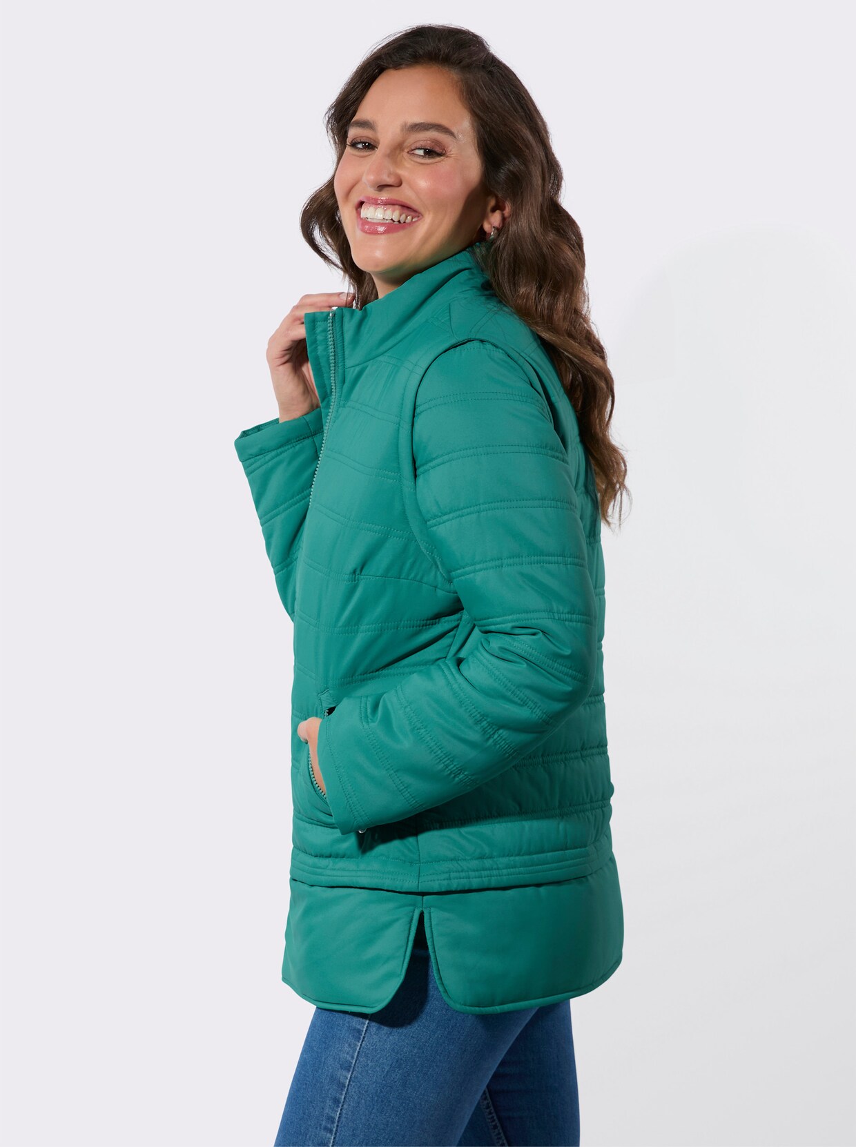 Steppjacke - smaragd